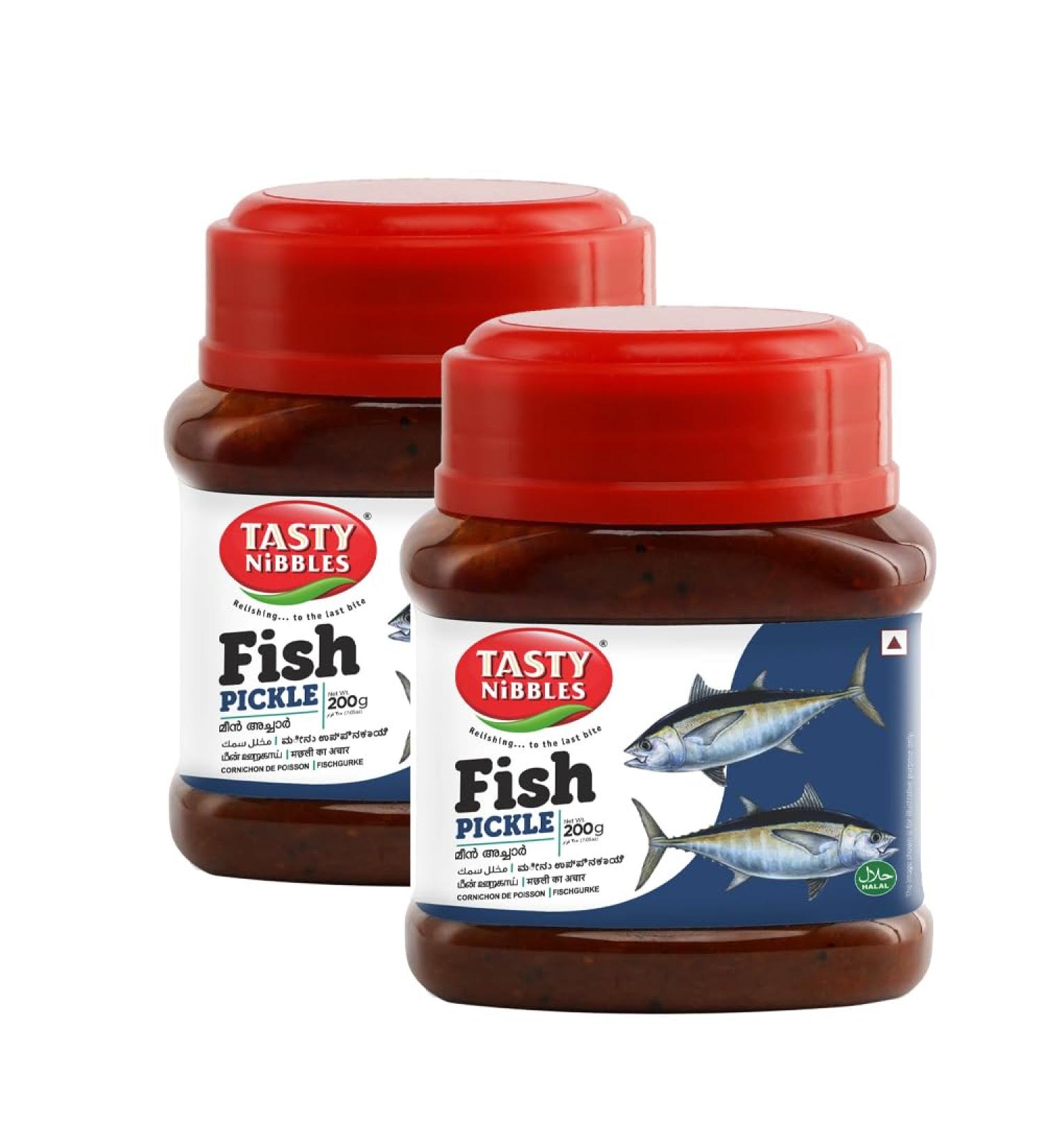 Tasty Nibbles Fish Pickle Non-Veg Authentic And Flavourful Ready To Eat Indian Origin Kerala Spices 400G Pack Of 2 - Buy Online on SooperMarket.com