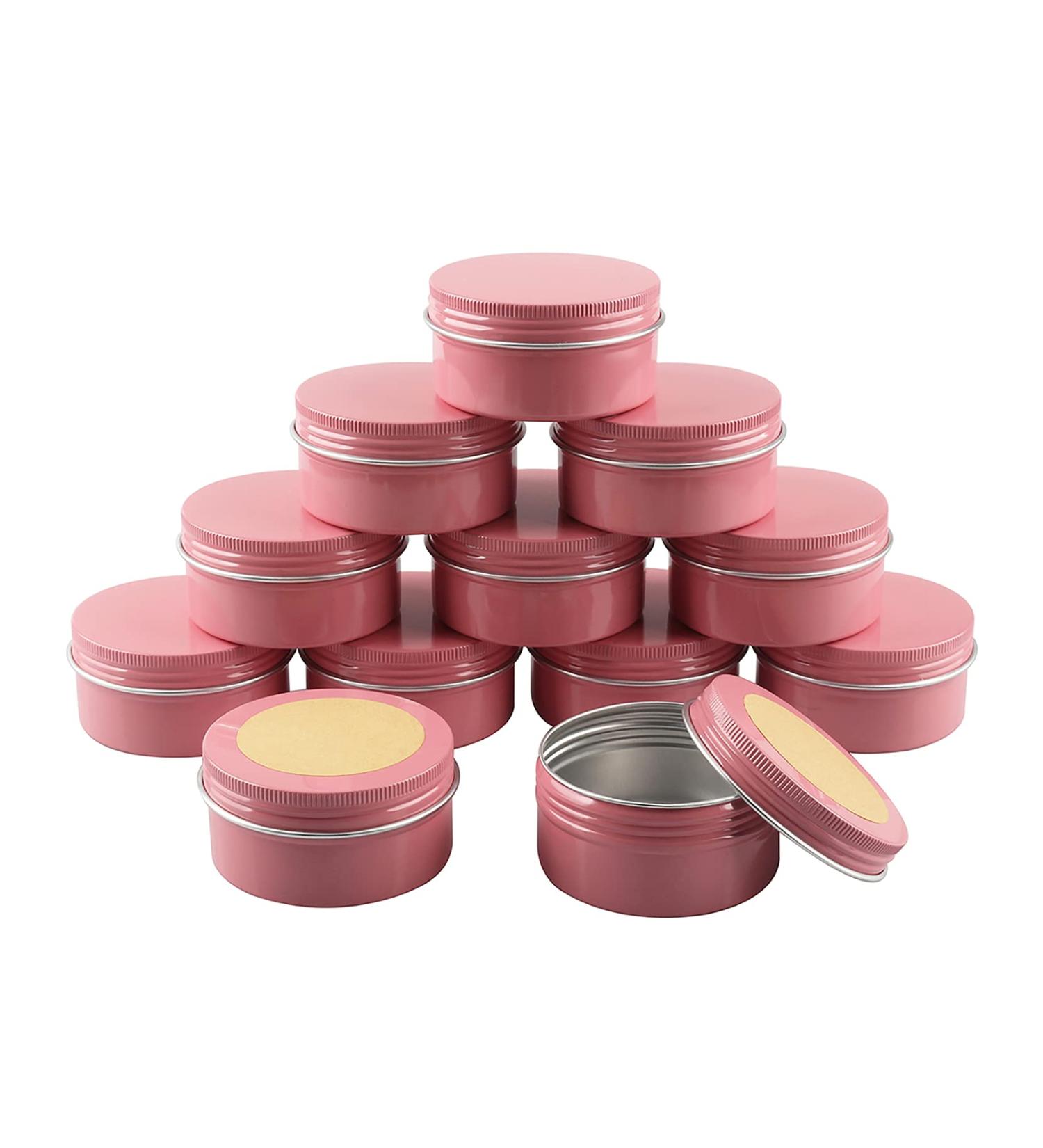 Buy BasicPacking 12-Piece 80ml Pink Empty Round Aluminum Screw Lid Cans - Ideal for Creams Candles & Cosmetics - Includes 50mm Stickers - Buy Online on SooperMarket.com