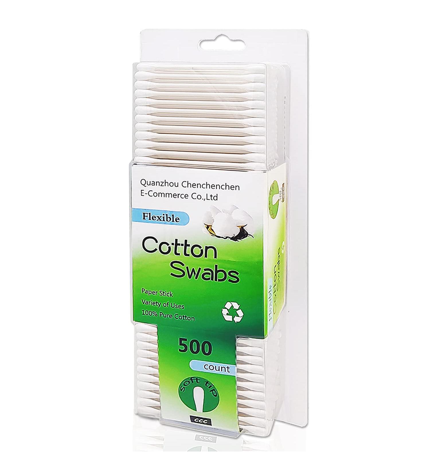 Organic Paper Cotton Swabs 500ct - Biodegradable Double Tips Cotton Buds 500pcs - Buy Online on SooperMarket.com
