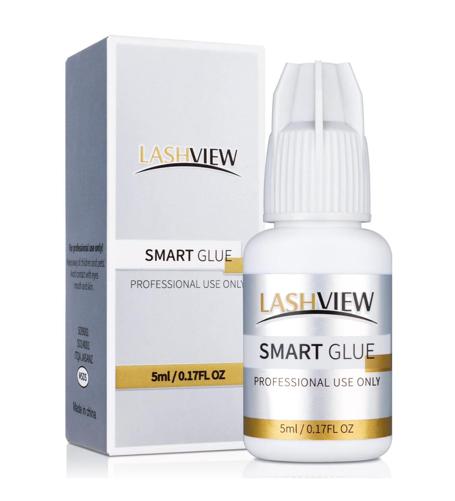 LASHVIEW 1s Extra Strong Eyelash Extension Glue 5ml - Professional Semi-Permanent Black Adhesive - Buy Online on SooperMarket.com