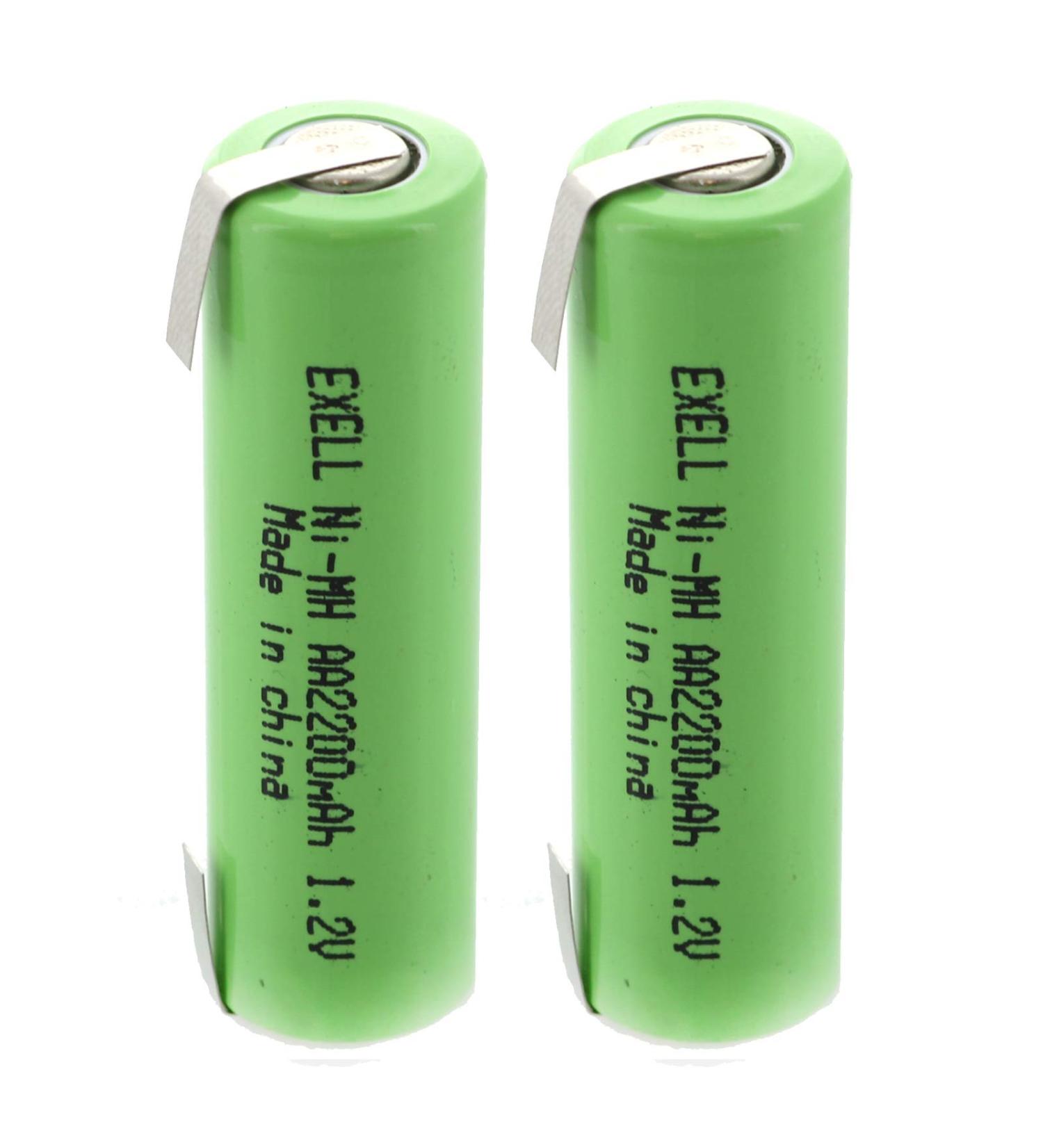 Exell 2-Pack 1.2V AA 2200mAh NiMH Rechargeable Batteries - High Power for Telecom UPS & Smart Grid Use - Buy Online on SooperMarket.com