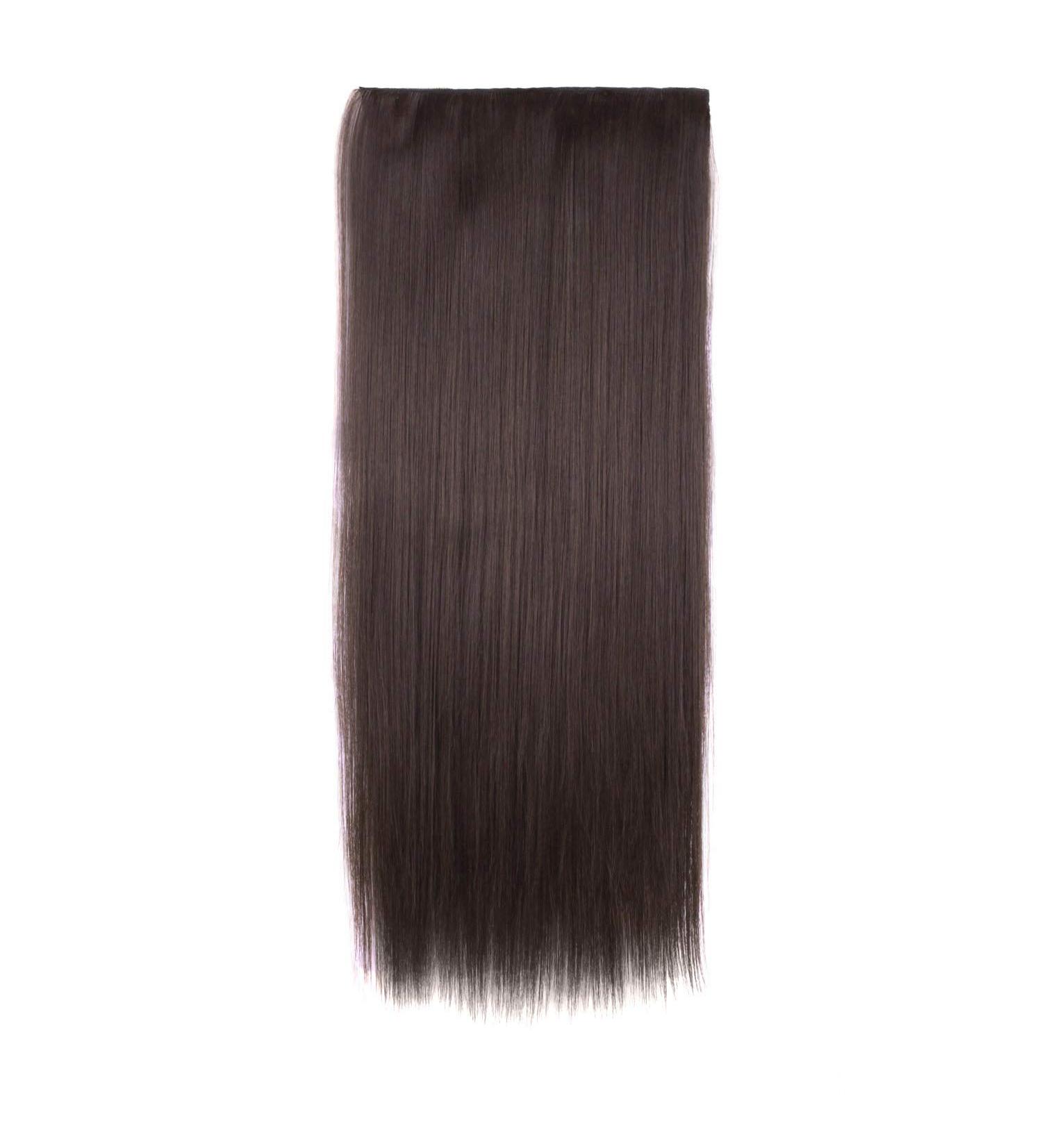 MapofBeauty 23" Long Straight Clip in Hair Extensions Hairpieces (Dark Brown) - Buy Online on SooperMarket.com