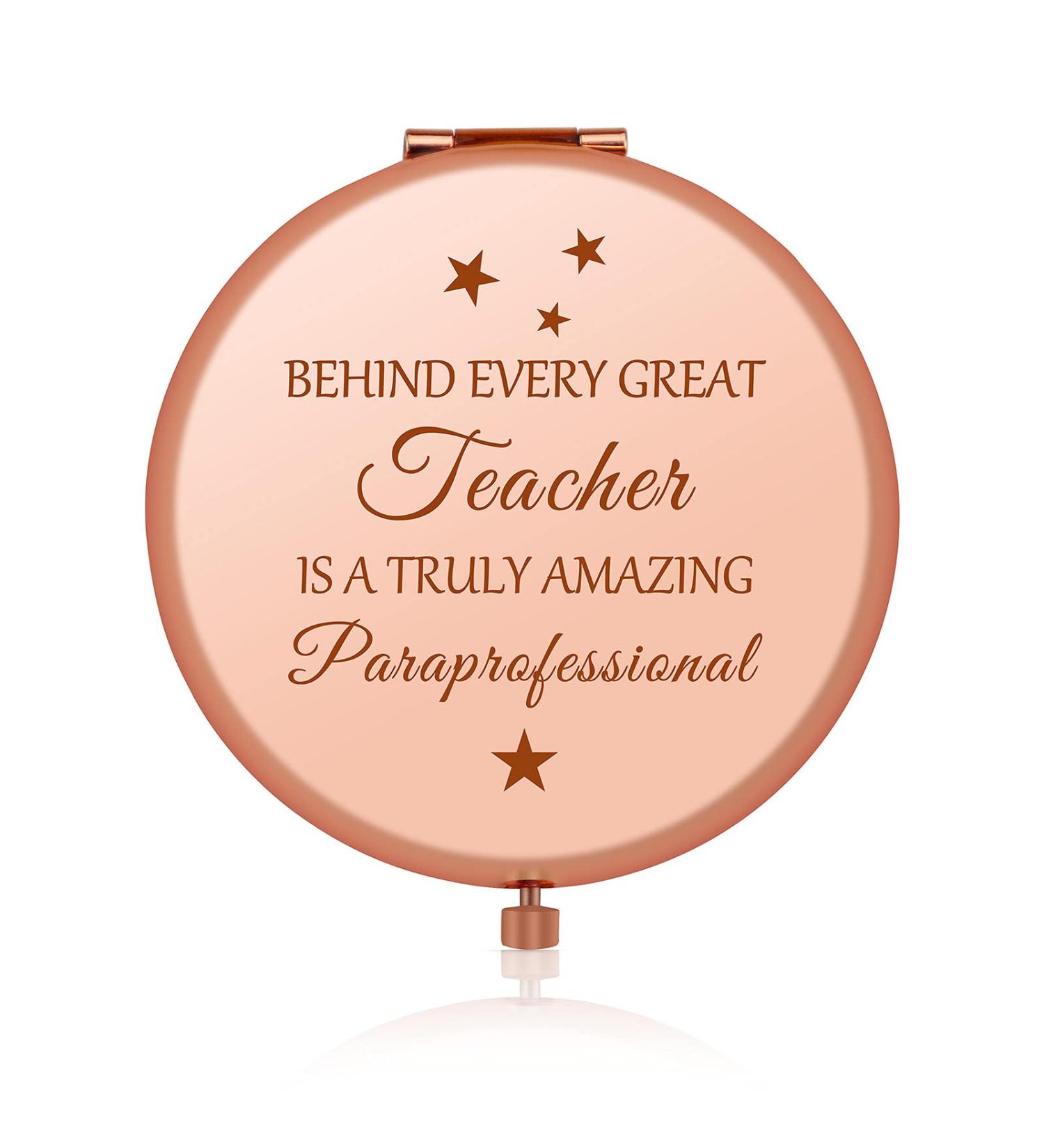 Jielahua Rose Gold Compact Mirror - Paraeducator Appreciation Gift for Women - Thank You Gift for Teaching Assistant - Paraprofessional and Teacher's Aide Retirement Gift - Buy Online on SooperMarket.com