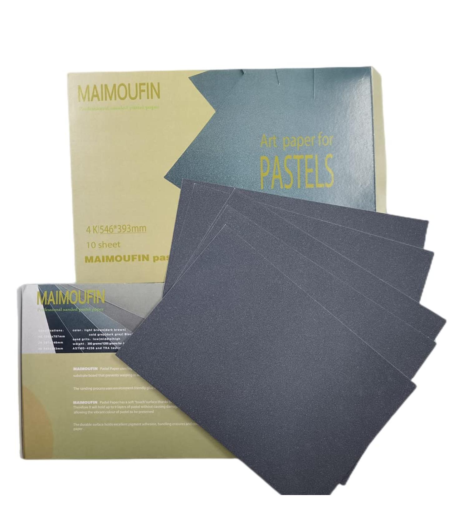 MAIMOUFIN Sanded Pastel Paper 4K - Dark Blue Craft Paper for Pastels & Charcoal Drawing (10 Sheets 21.49X15.4 in) - Buy Online on SooperMarket.com