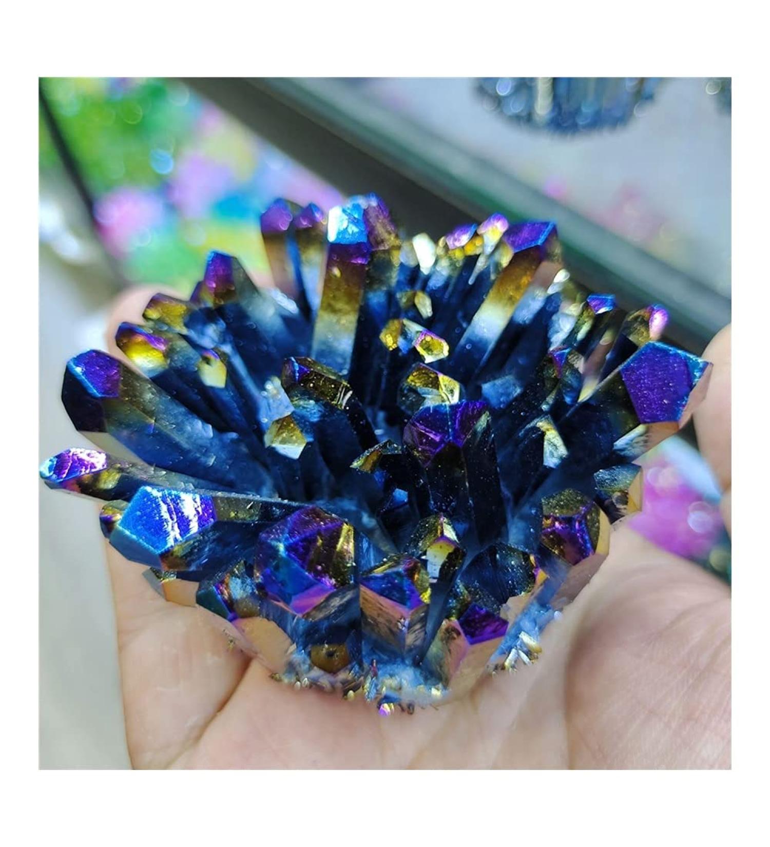 Natural Crystal Electroplate Cluster Stone RawCrystals Rock Specimen Home Decor FZUGEDRLI - Buy Online on SooperMarket.com