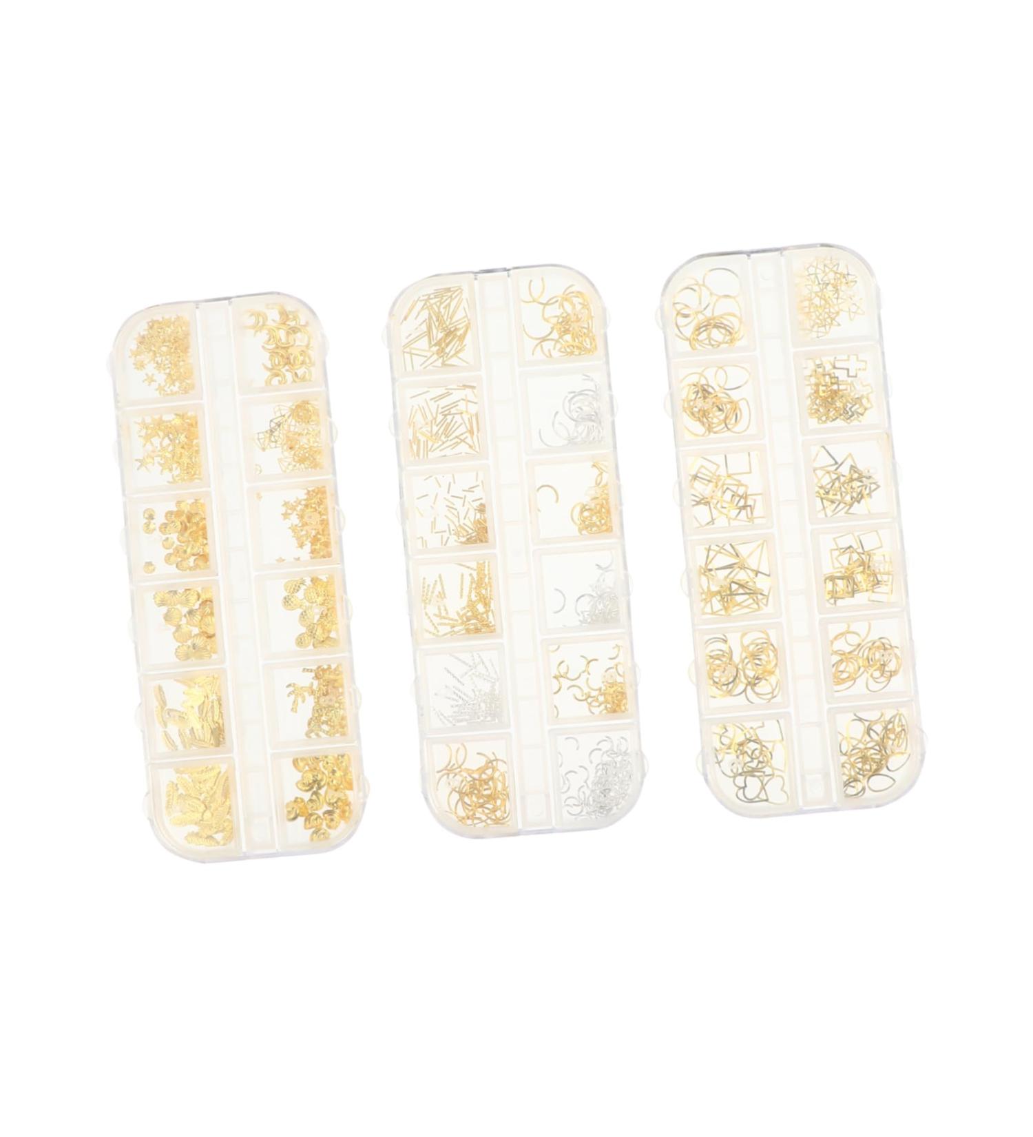 Amosfun 3 Boxes Alloy Nail Accessories Golden Nail Rhinestones Resin Filler Fake Nail Studs Nail Art Stud Eye Gem Glitter Nail Sequins Nail Art Stickers Manicure Accessories Metal 3D Alien - Buy Online on SooperMarket.com
