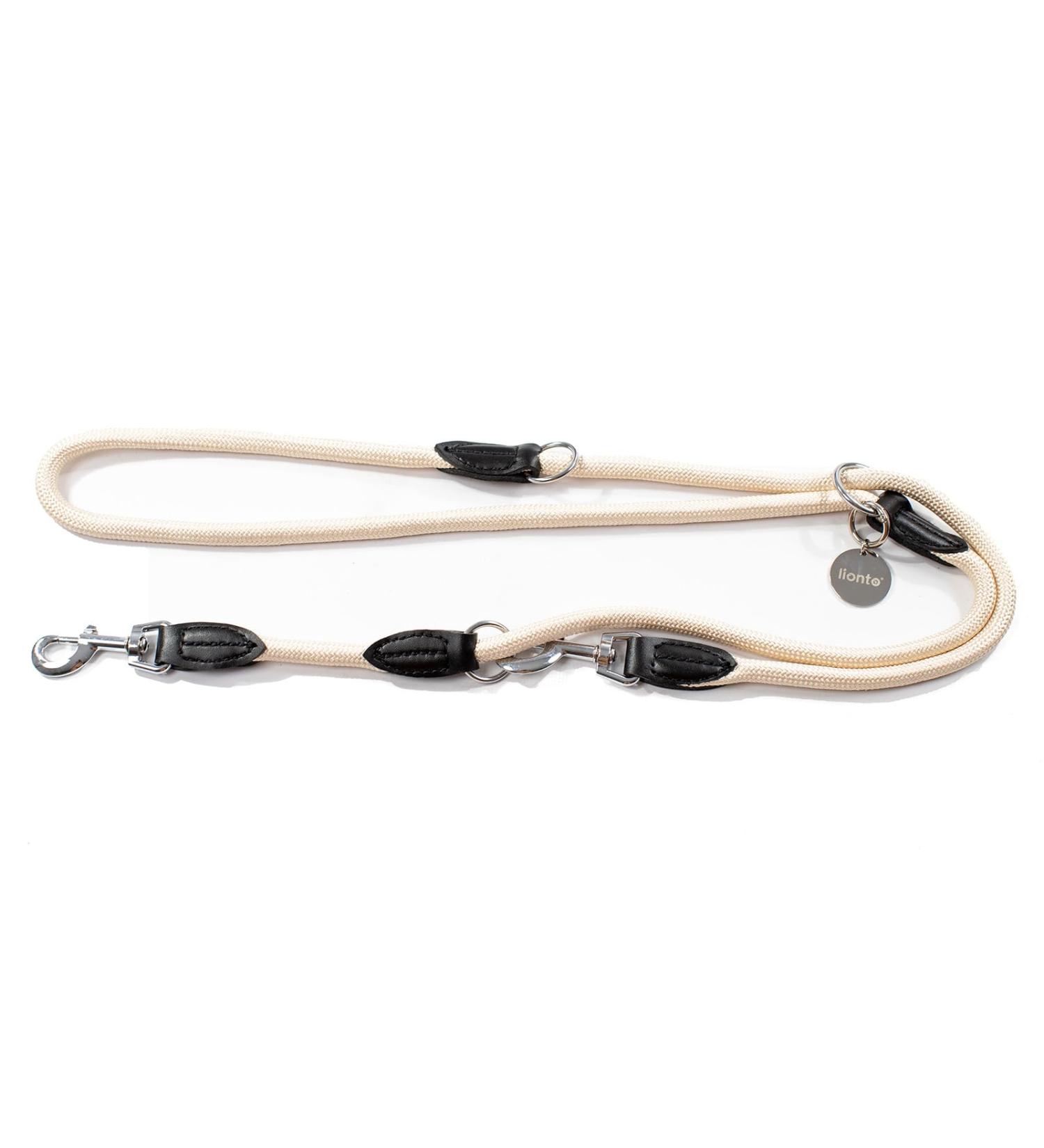 Buy Lionto Adjustable Dog Leash - Multifunctional Double Leash Weatherproof & Robust 200 cm - Beige Medium - Perfect for All Dogs - Buy Online on SooperMarket.com