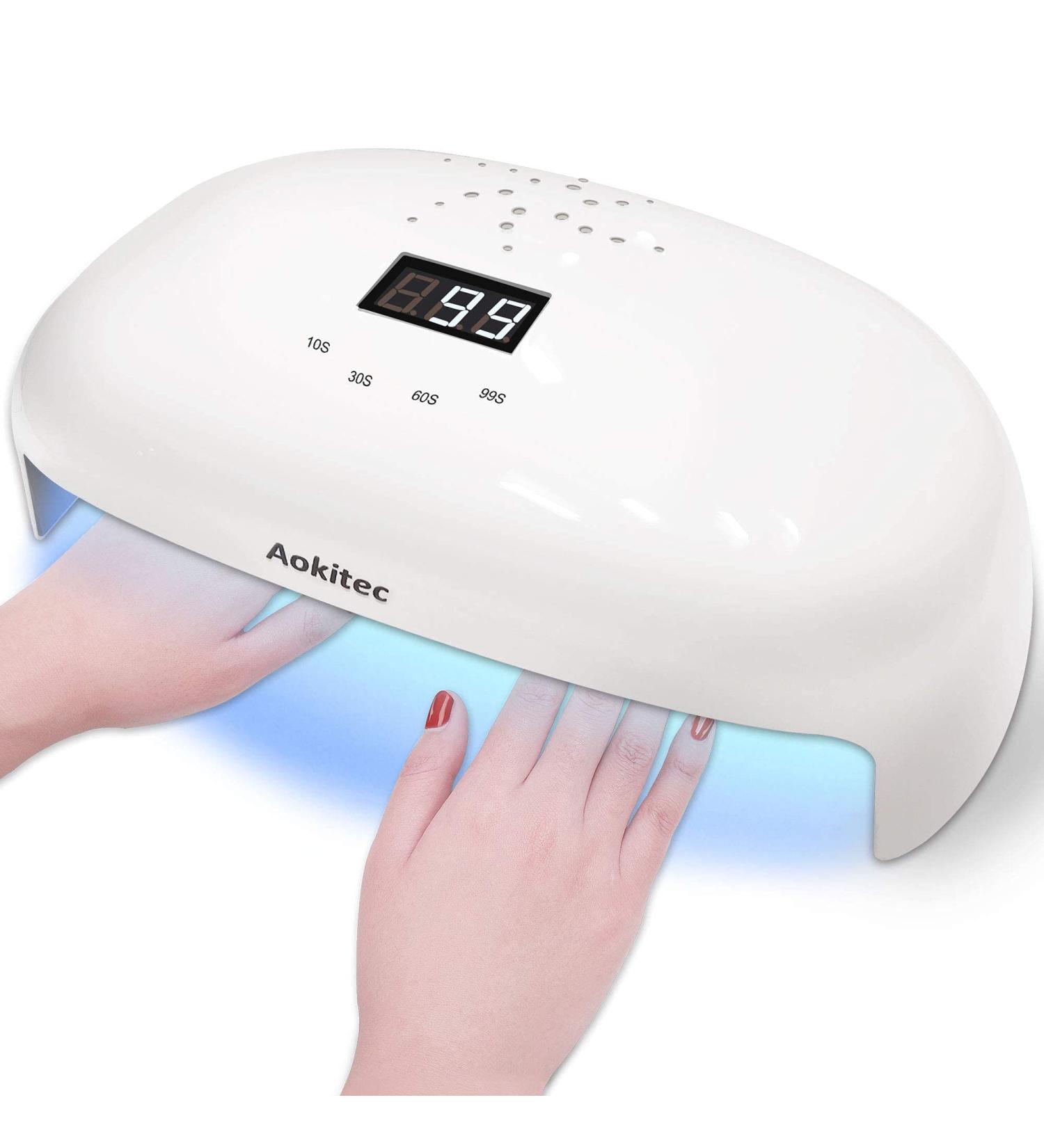 Aokitec 78W UV LED Nail Lamp, Professional Nail Dryer for Gel Polish Fits Fingernail & Toenail, Nail Light with 4 Timer Setting, Auto Sensor Gel Lamp for Home and Salon Use