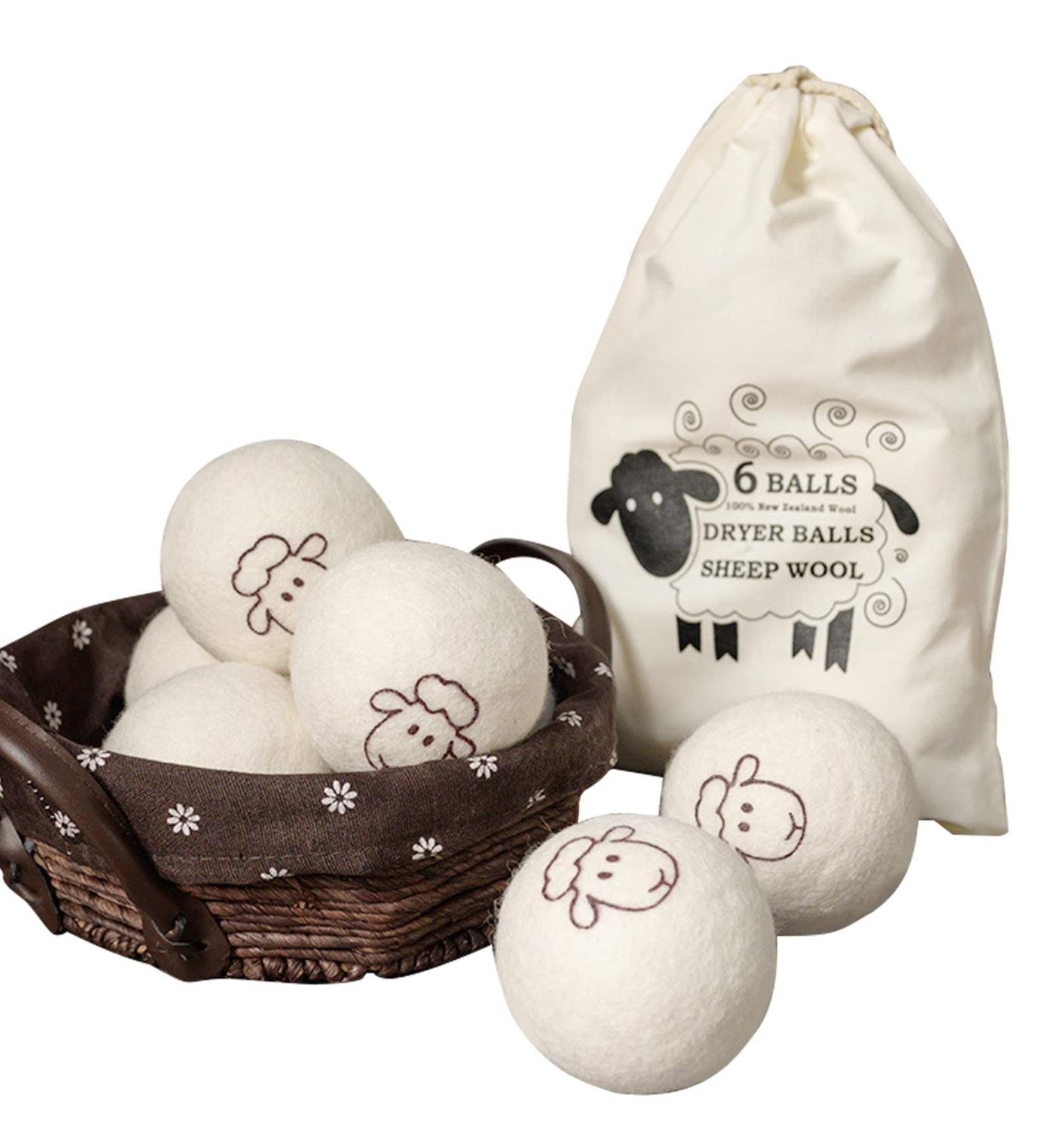 6Pack Wool Dryer Balls Reusable Reduces Clothing Wrinkles and Saves Drying Time Wool Balls Replaces Dryer Sheets Wool Balls for Dryer Laundry Balls for Dryer(#1) - Buy Online on SooperMarket.com
