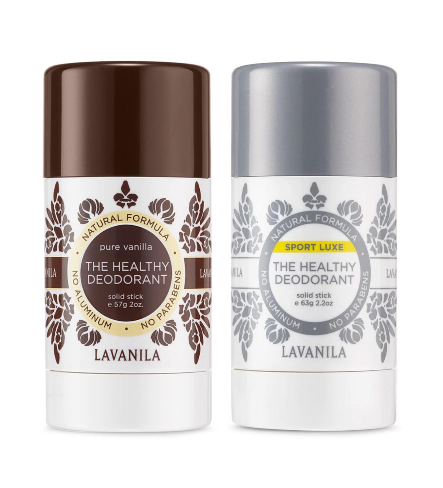 Lavanila Aluminum Free Deodorant Sport Luxe + Pure Vanilla 2oz Each - The Healthy Deodorant for Men & Women - Solid Stick Vegan Sport Lux + Pure Vanilla - 2 Pack - Buy Online on SooperMarket.com