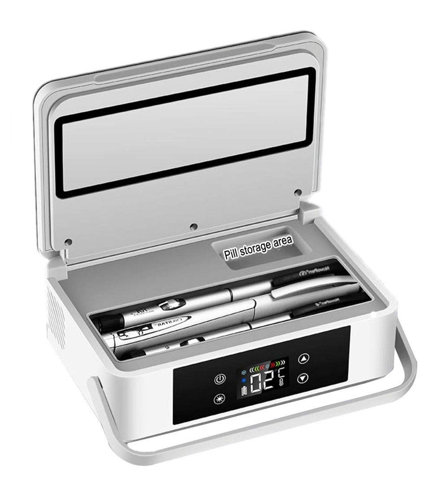 Portable Fridge Insulin Cooler Box Touch Temperature Control Ultra-Quiet with Rechargeable Lithium Battery Suitable for Cars Families Travel - Buy Online on SooperMarket.com