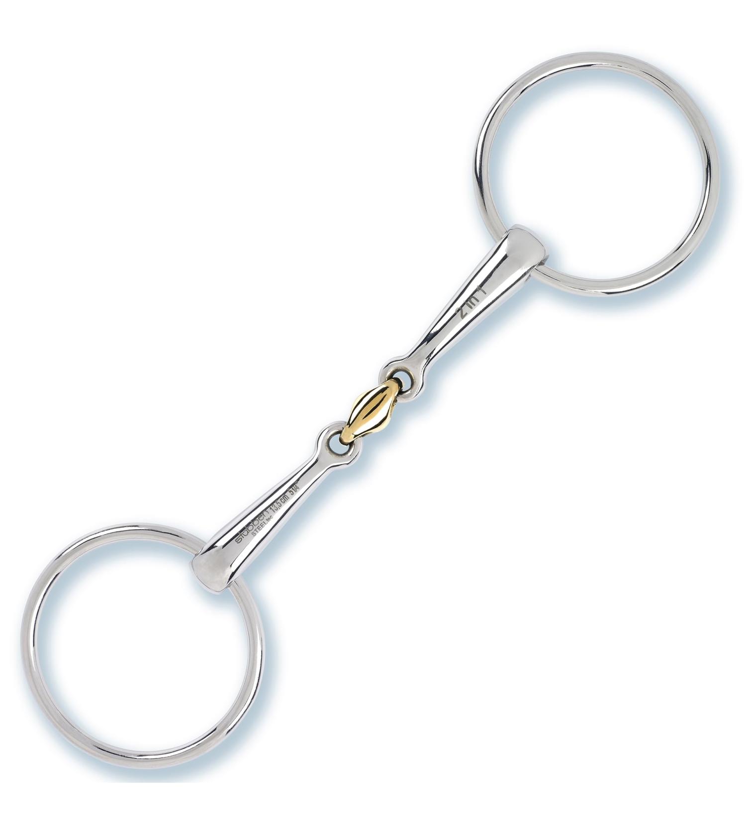 St bben Bit 2233 Loose Ring Snaffle - 2 in 1 Double Broken - 14.0 cm - 16 mm - Sweet Copper Middle Piece - International Shipping - Buy Online on SooperMarket.com