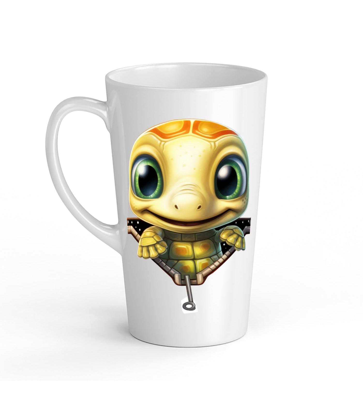 White Ceramic Baby Turtle Mug - Large 483 ml Perfect for Hot Chocolate or Milk Fun and Easy to Use