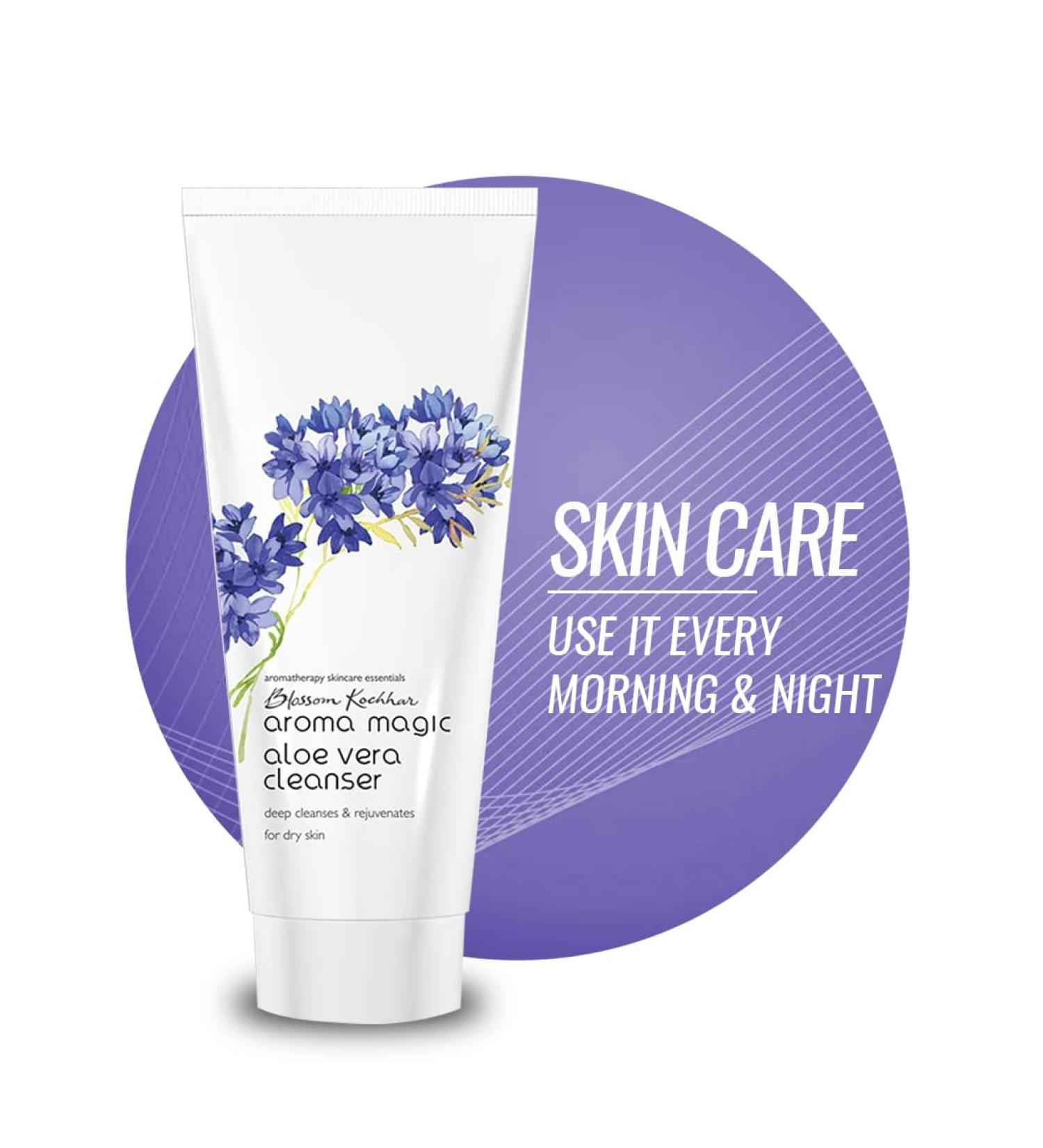 Aroma Magic Aloe Vera Facial Cleanser - Hydrating Soothing & Deeply Cleansing Soap-Free Cleanser for Dry Skin | 3.52 Oz/100g - Buy Online on SooperMarket.com