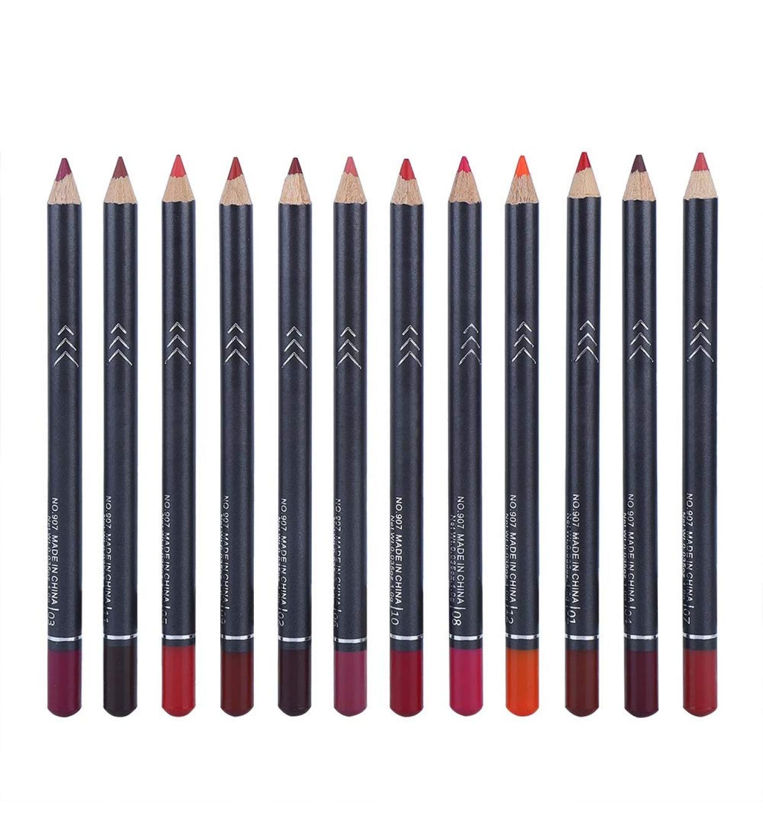 Buy Long Lasting Lipstick Pen Set - 12 Colors Eyeliner & Lip Liner Pencil for Women & Girls - No Irritation | International Shipping - Buy Online on SooperMarket.com