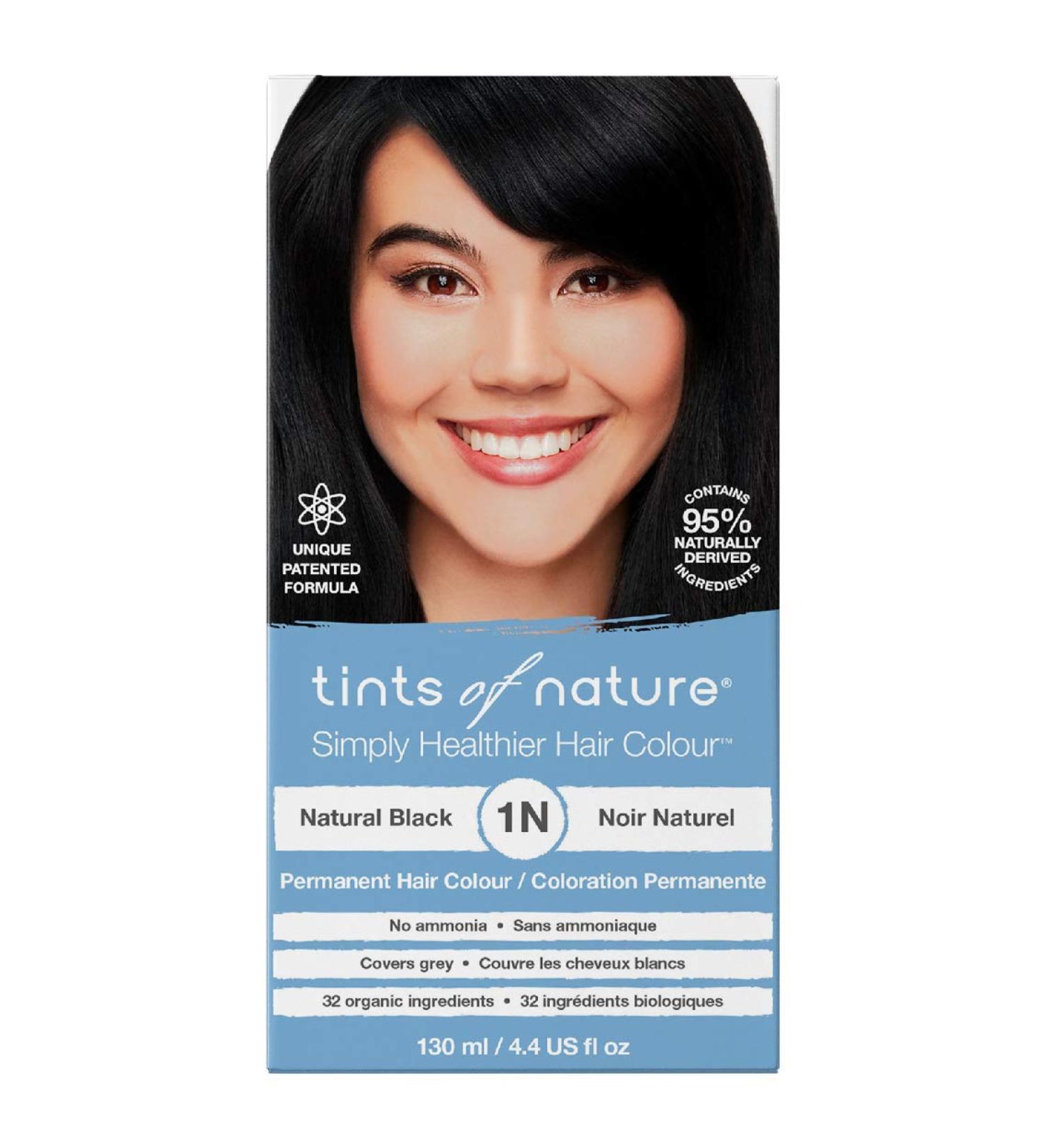 Buy Tints of Nature 1N Black Permanent Hair Dye - Nourishes Hair & Covers Greys (130ml) - Buy Online on SooperMarket.com