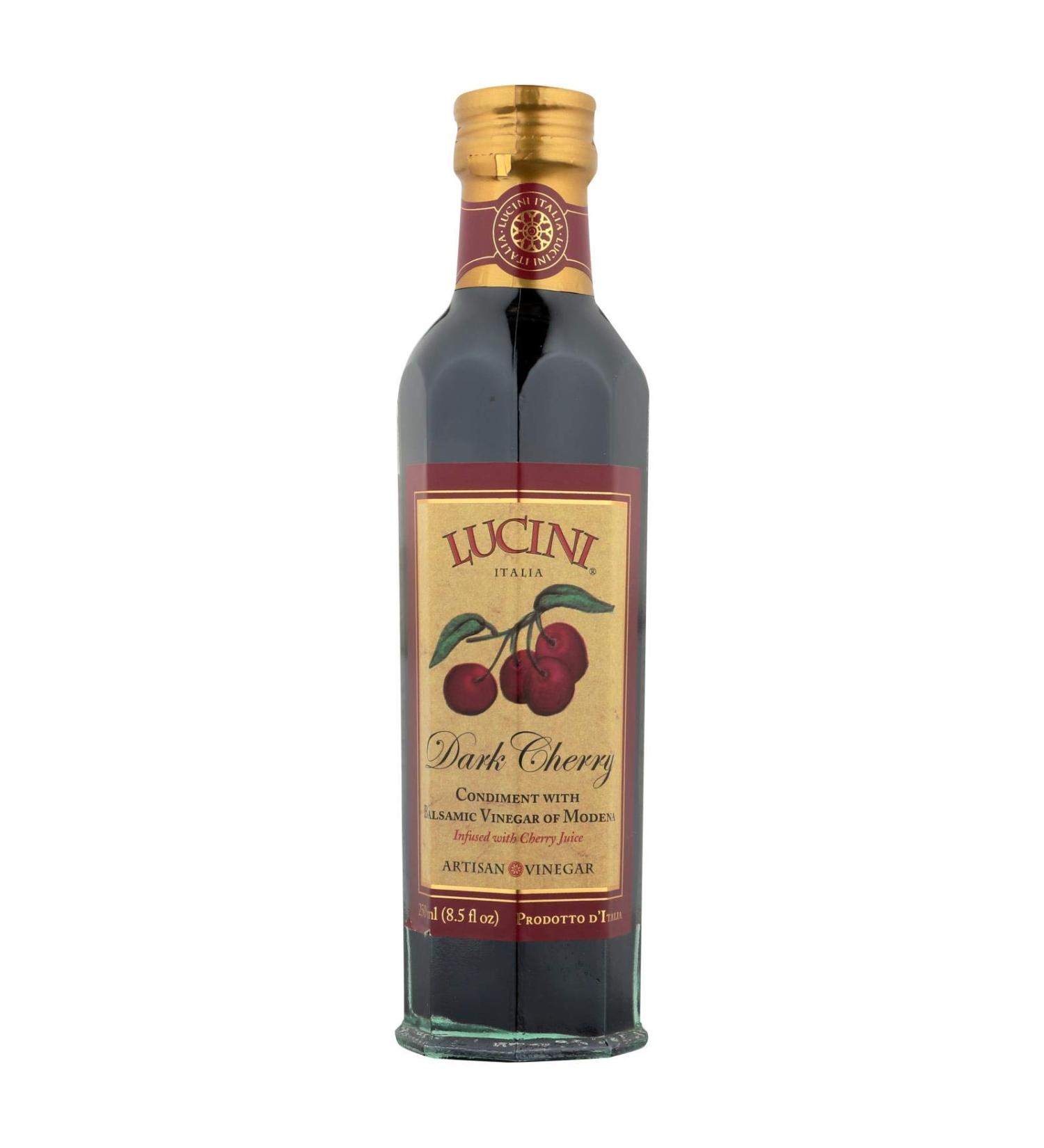 Lucini Italia Dark Cherry Balsamic Vinegar - Artisan 8.5 Fl oz (Case of 6) | Premium Flavor for Cooking & Salads - Buy Online on SooperMarket.com
