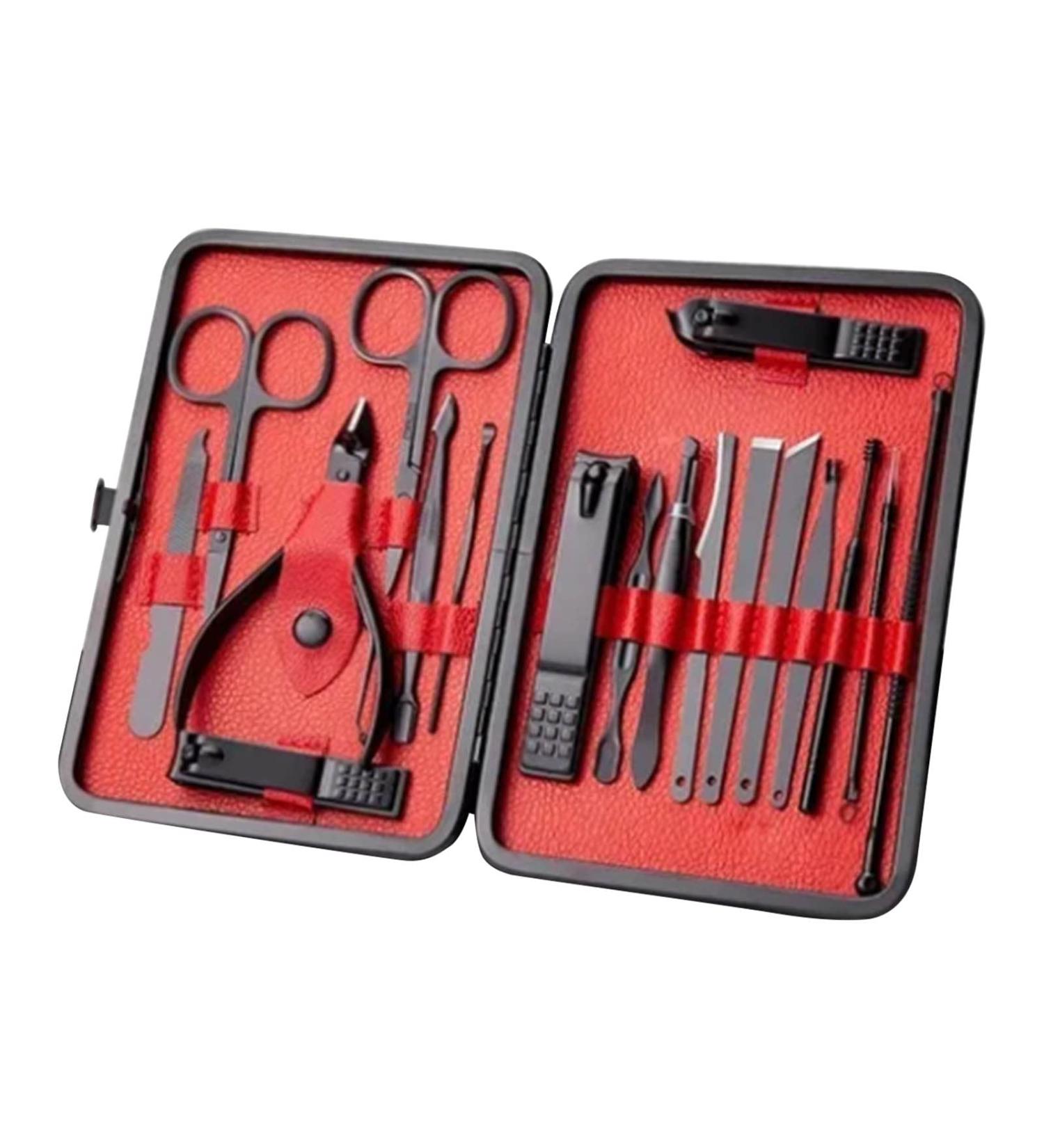 Verdant Touch Manicure Set Stainless Steel Manicure Pedicure Tool Kit 18-Piece Nail Clippers Set for Home - Buy Online on SooperMarket.com