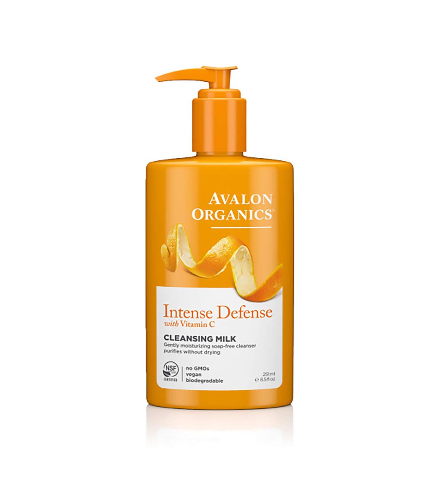Avalon Organics Intense Defense Vitamin C Cleansing Milk 8.5 fl oz | Radiant Skin - Buy Online on SooperMarket.com