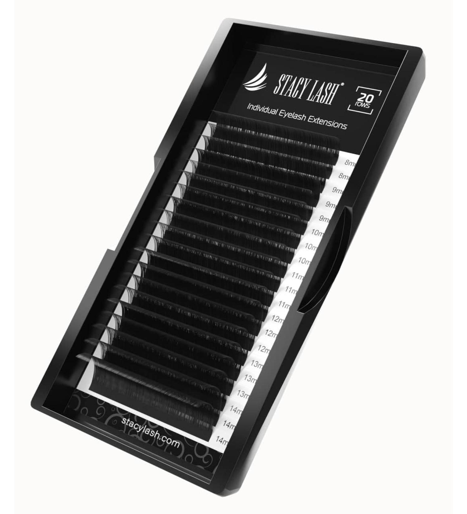 Eyelash Extensions J Curl by Stacy Lash | Black Individual Mink Lashes Supplies (0.07mm MIX) for Stunning Looks - Buy Online on SooperMarket.com