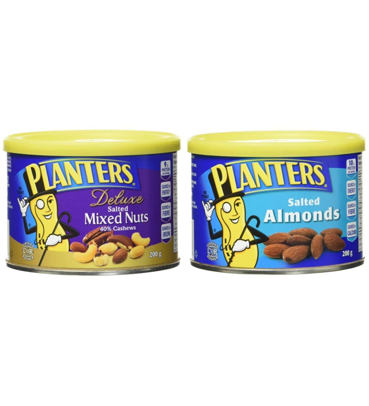 Planters Deluxe Mix Nuts 40% Cashews Roasted 200 Grams & Almonds Roasted Salted 200g Mix Nuts + Almonds 200g - Buy Online on SooperMarket.com