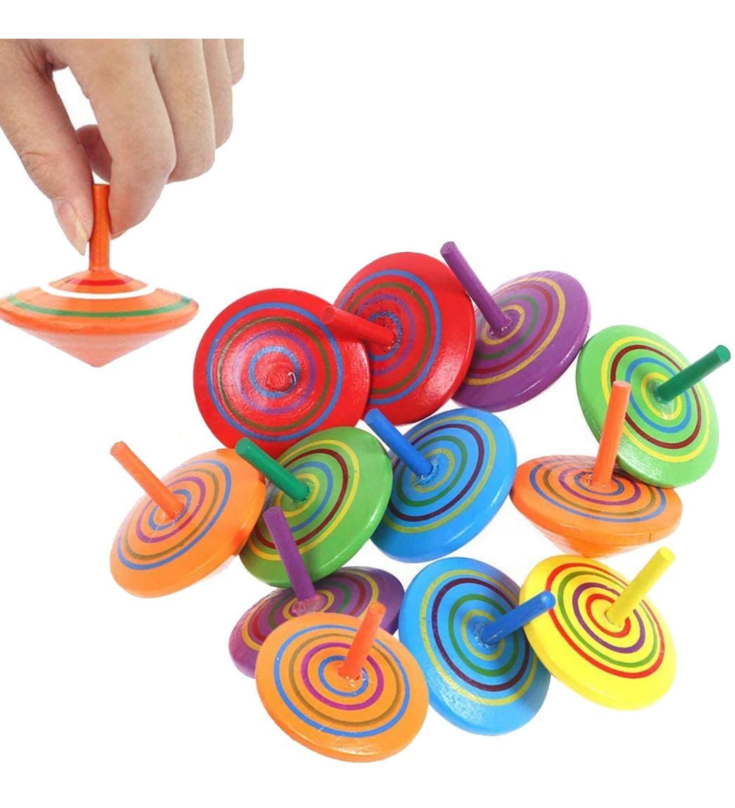Annhao 30-Piece Wooden Circle Toy Set for Kids | Gyroscope Birthday Party Filler | Ages 3-7 - Ideal Gift - Buy Online on SooperMarket.com