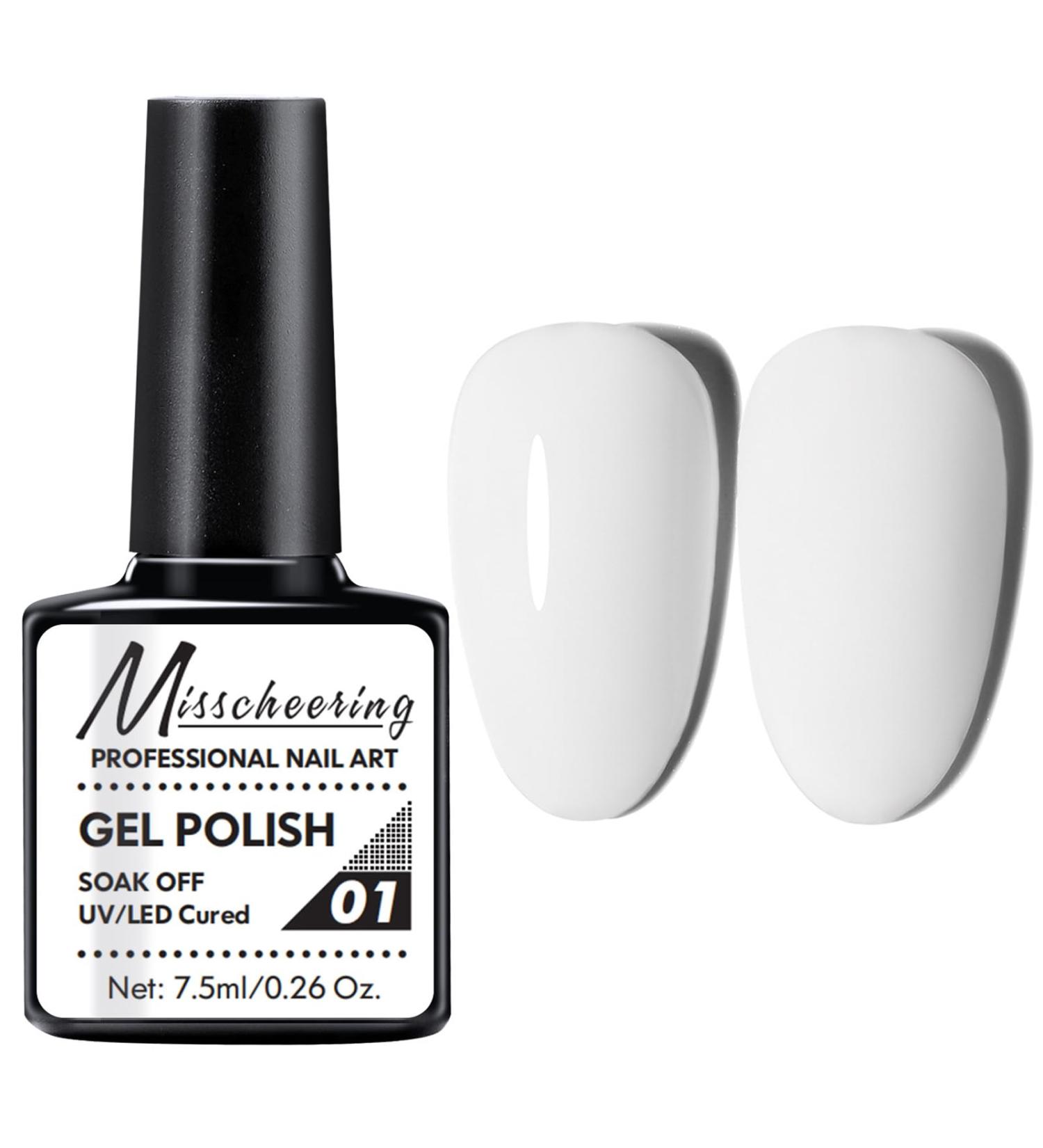 White Nail Polish - Nail Gel Polish - Quick Dry Nail Varnish - Long Lasting Chip Resistant Soak Off UV LED Nail Lamp Gel Polish Nail Art Manicure DIY Home - Buy Online on SooperMarket.com