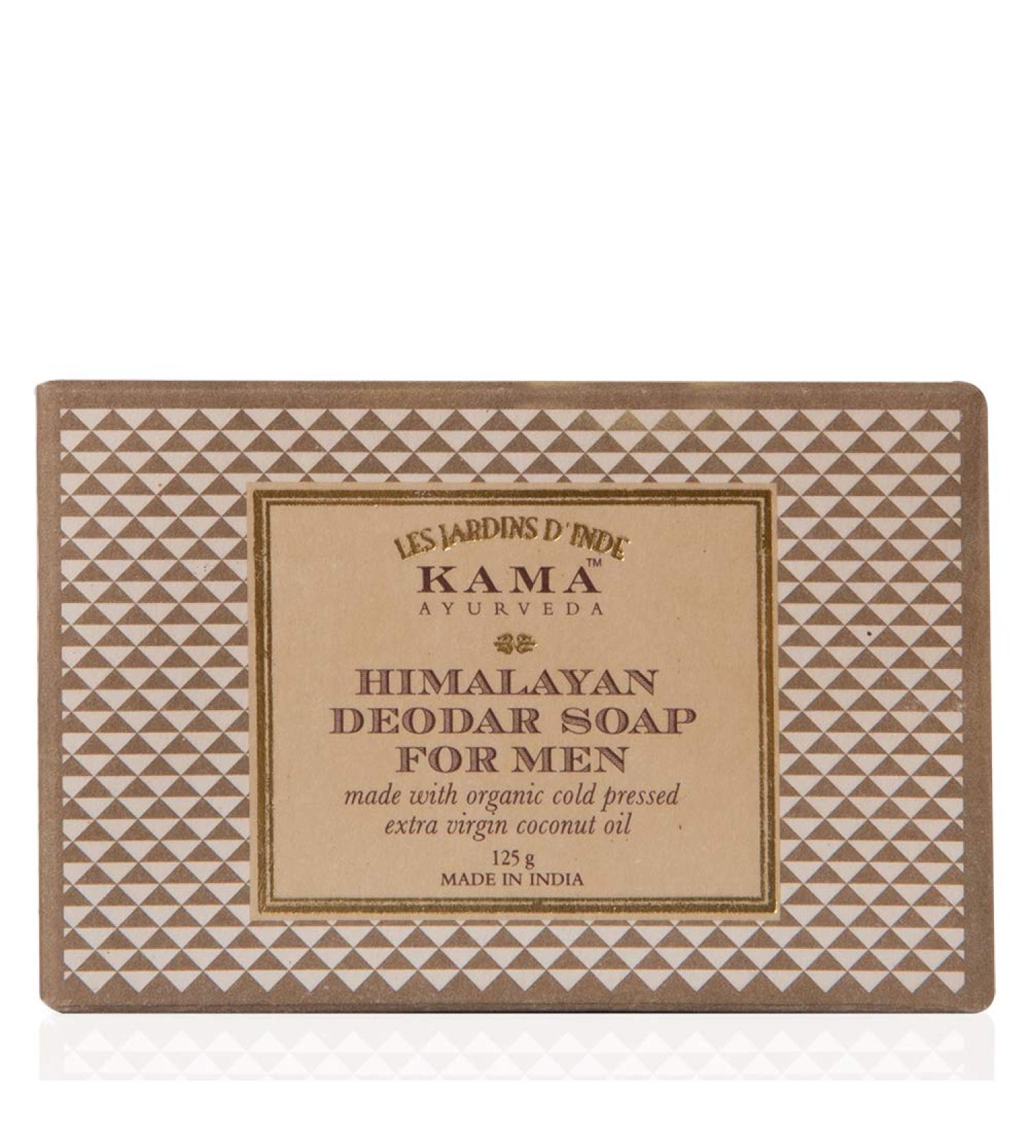 Kama Ayurveda Himalayan Deodar Soap for Men with Organic Cold Pressed Extra Virgin Coconut Oil 125g - Buy Online on SooperMarket.com