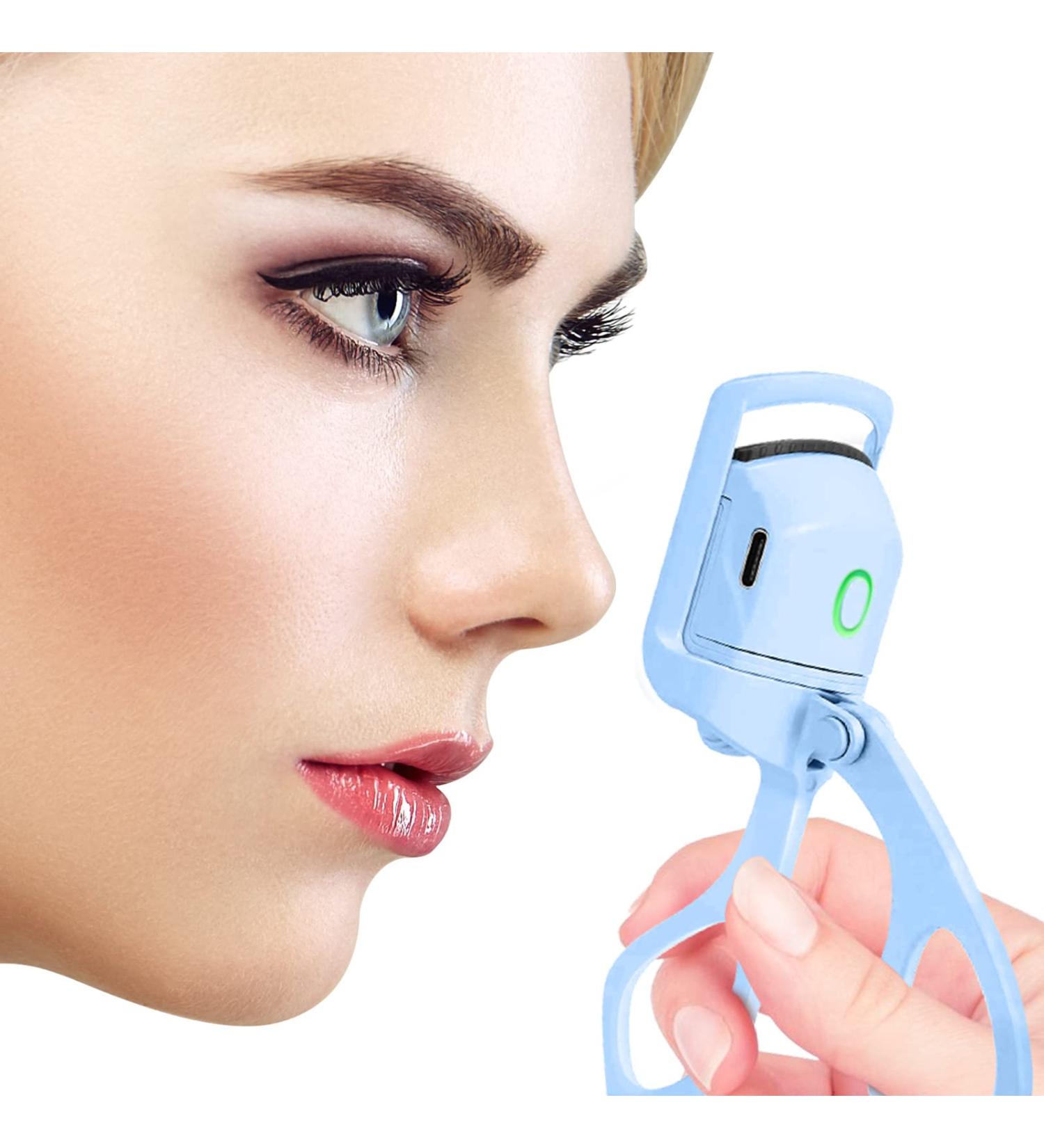 Rechargeable Heated Eyelash Curler - Quick Easy & Natural Curls | Handheld Electric Rizador de Pesta as (Blue) | Long-Lasting Makeup Solution - Buy Online on SooperMarket.com