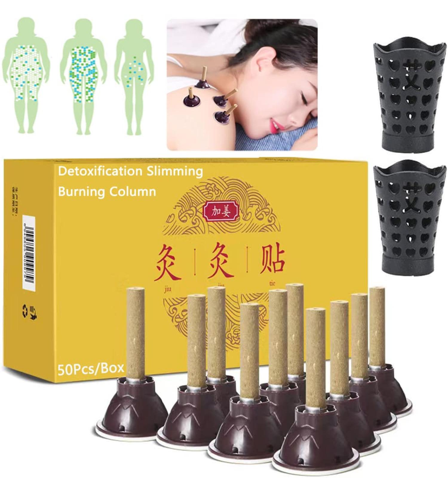 Moxa Sticks for Moxibustion Moxibustion Sticks 50/100/150Set Moxibustion Gathering Energy Burning Column Moxa Stick Moxa Box Moxa Heat Pack Moxibustion Box with Self-Stick Base (100Set) - Buy Online on SooperMarket.com