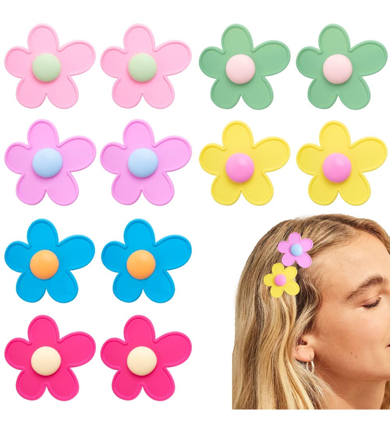 Bmobuo 12Pcs Colorful Daisy Flower Hair Clips for Girls & Women - Cute Small Hair Accessories - Buy Online on SooperMarket.com