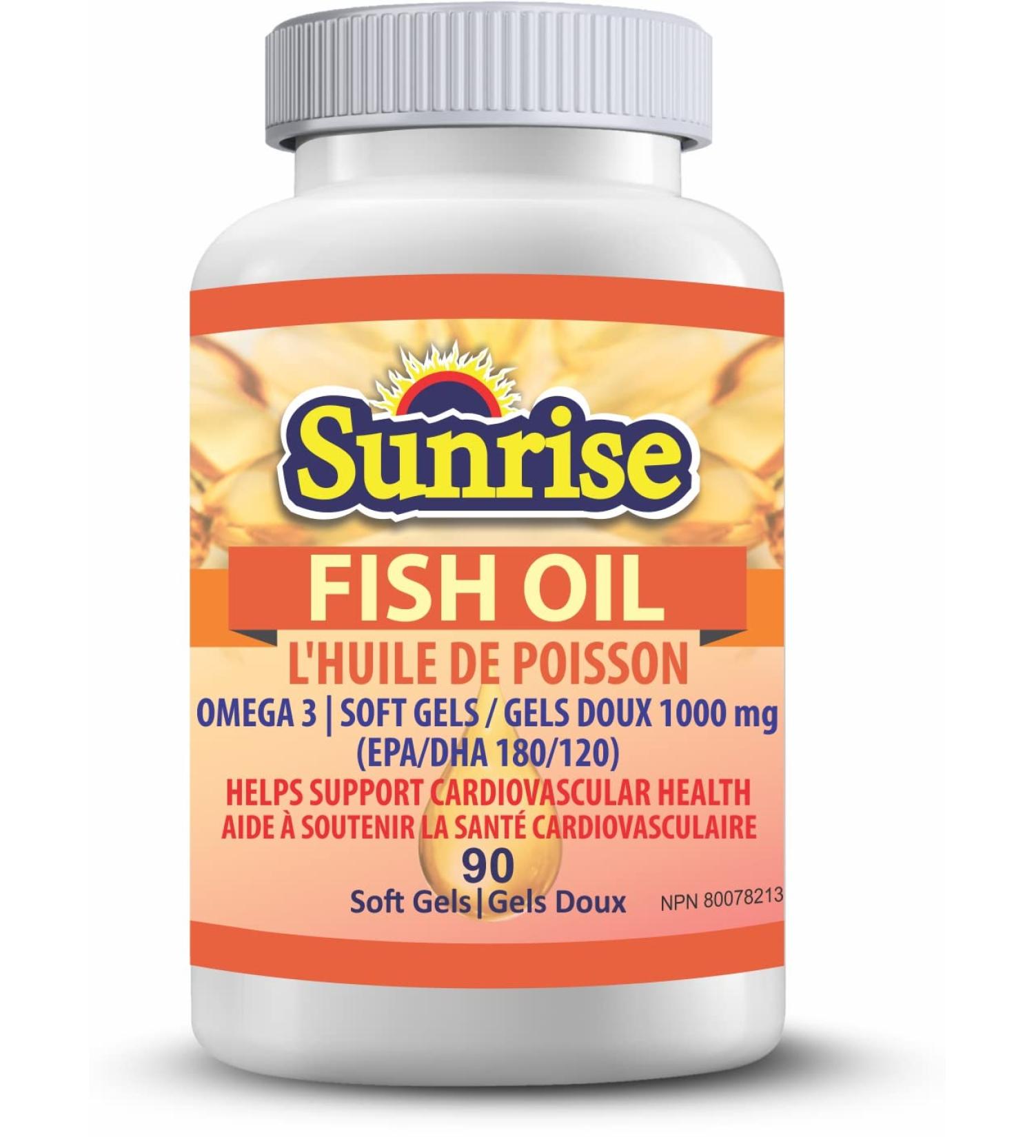Sunrise Apothecary - FISH OIL Daily Supplement Rich in Omega 3 Fatty Acids Total Wellness Support for Men and Women 1000 mg per Soft Gel Capsule 90 Omega 3 Fish Oil Capsules per Bottle - Buy Online on SooperMarket.com