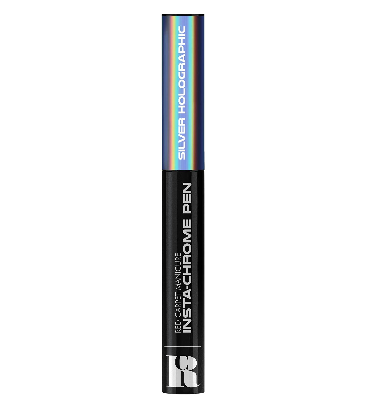 Red Carpet Manicure Insta-Chrome Pen for Mirror Nails | Easy Rub-On Application | Multiple Looks Over Light & Dark Colors | Silver Holographic | 0.02 Oz. - Buy Online on SooperMarket.com