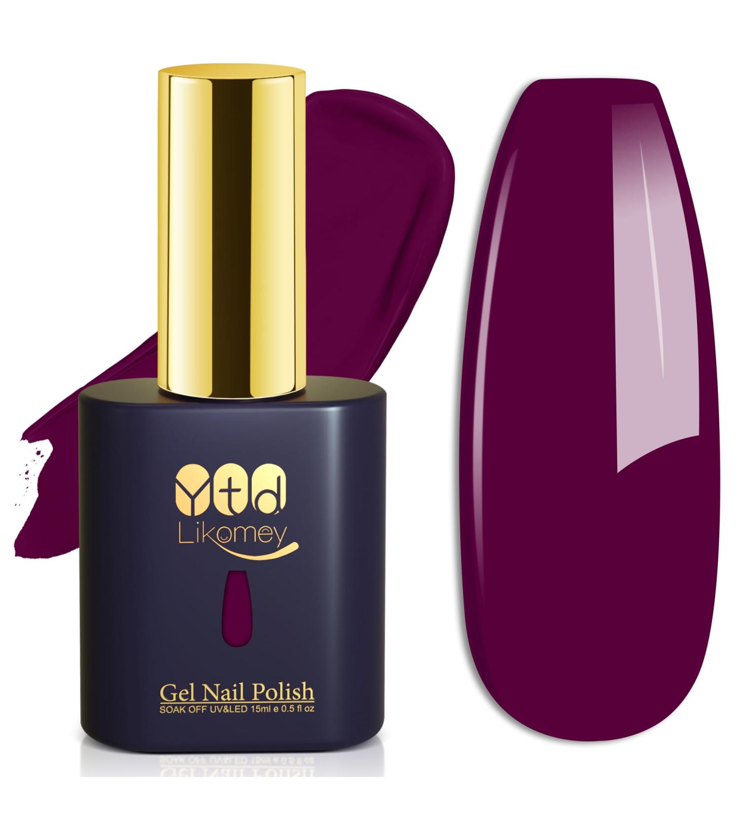 YTD Likomey Gel Nail Polish - 15ml Wine Purple UV Soak Off Varnish for Fall & Winter Nail Art - Raspberry Deep Plum Gel for DIY Manicure & Pedicure - CS017 0.5 Fl Oz - Buy Online on SooperMarket.com