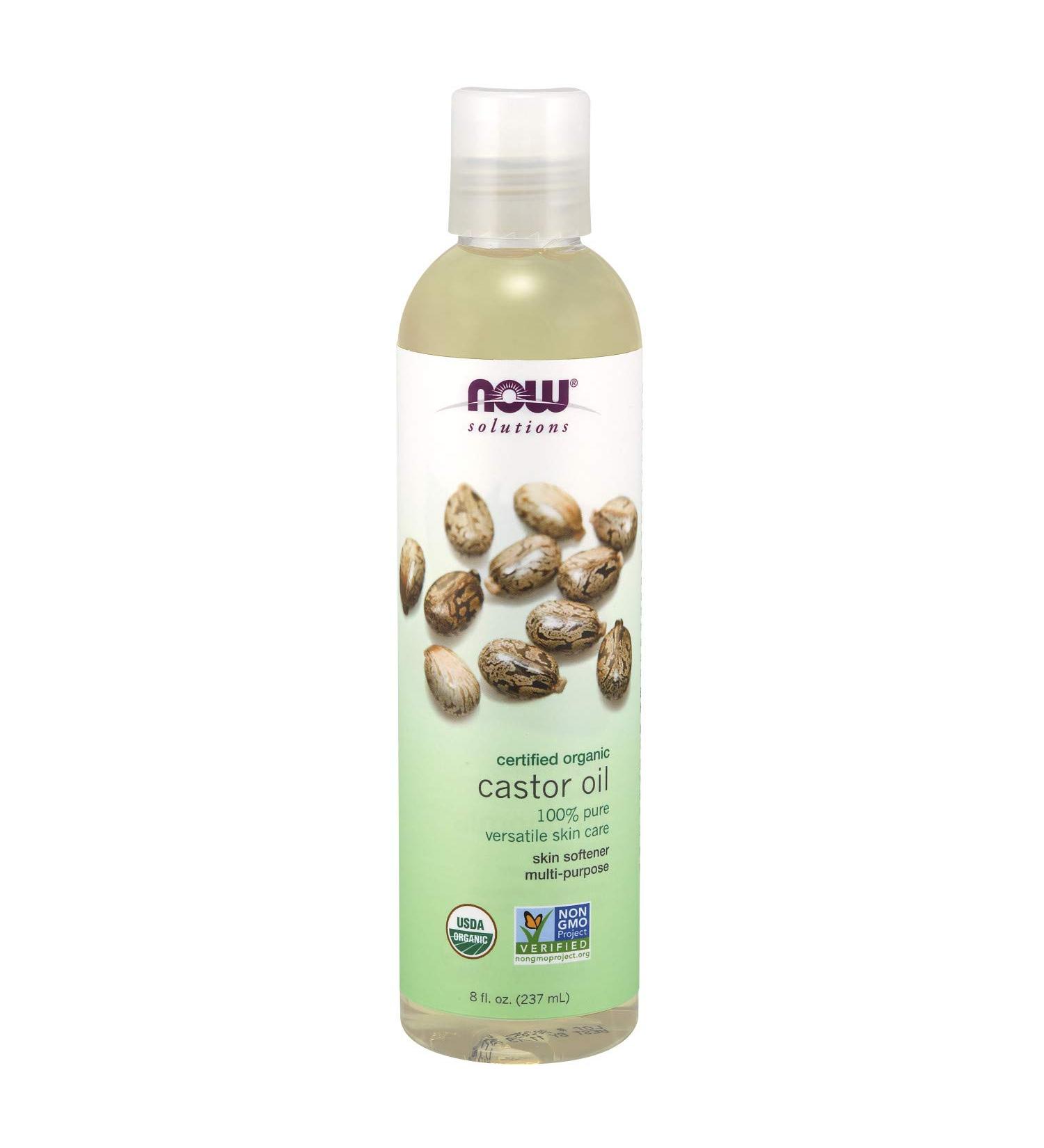 Now Foods Certified Organic Castor Oil 8 fl oz - Pure & Natural Skincare - Buy Online on SooperMarket.com