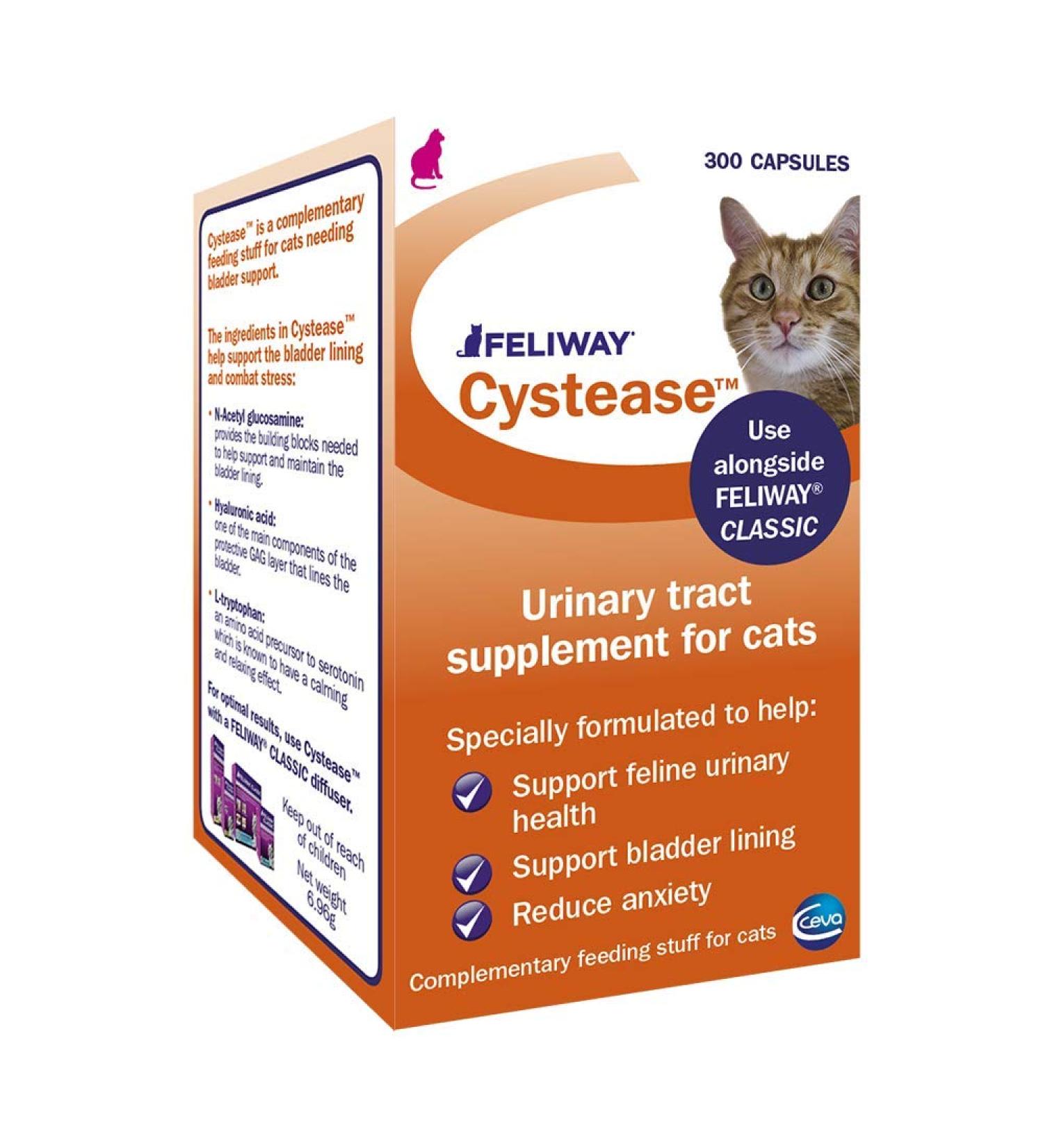 FELIWAY Cystease for stress-related bladder problems in cats - 300 Capsules Single