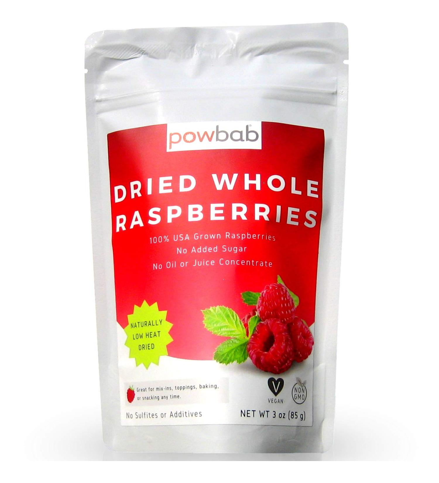 100% USA Grown Organic Whole Dried Raspberries - No Sugar Added, Unsweetened Dehydrated Fruit for Baking (3 oz) - Buy Online on SooperMarket.com