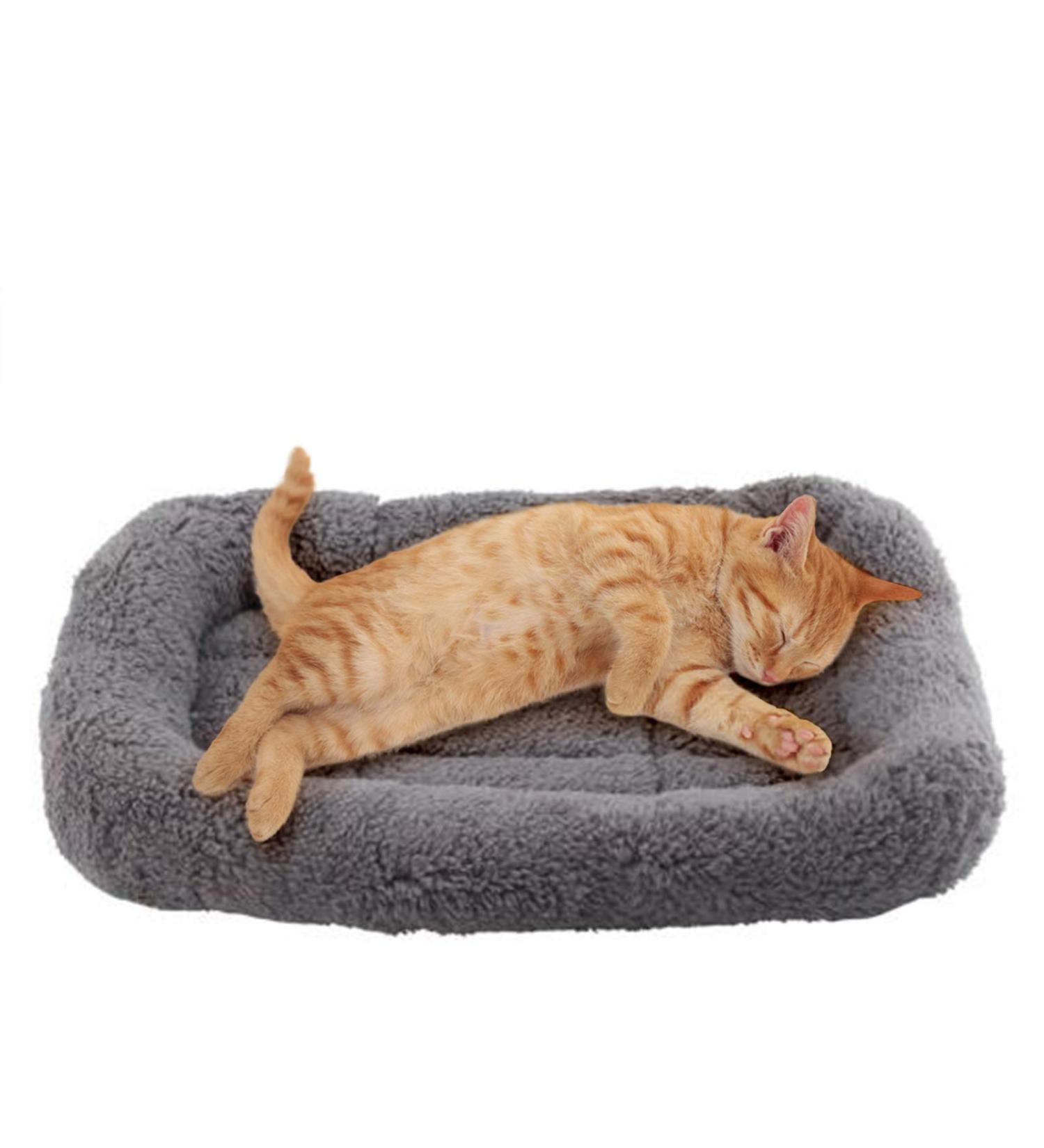 Soft Plush Cat Bed Mat with Pillow - Self-Warming and Anti-Skid Bottom - Ideal for Small Dogs and Cats - Buy Online on SooperMarket.com