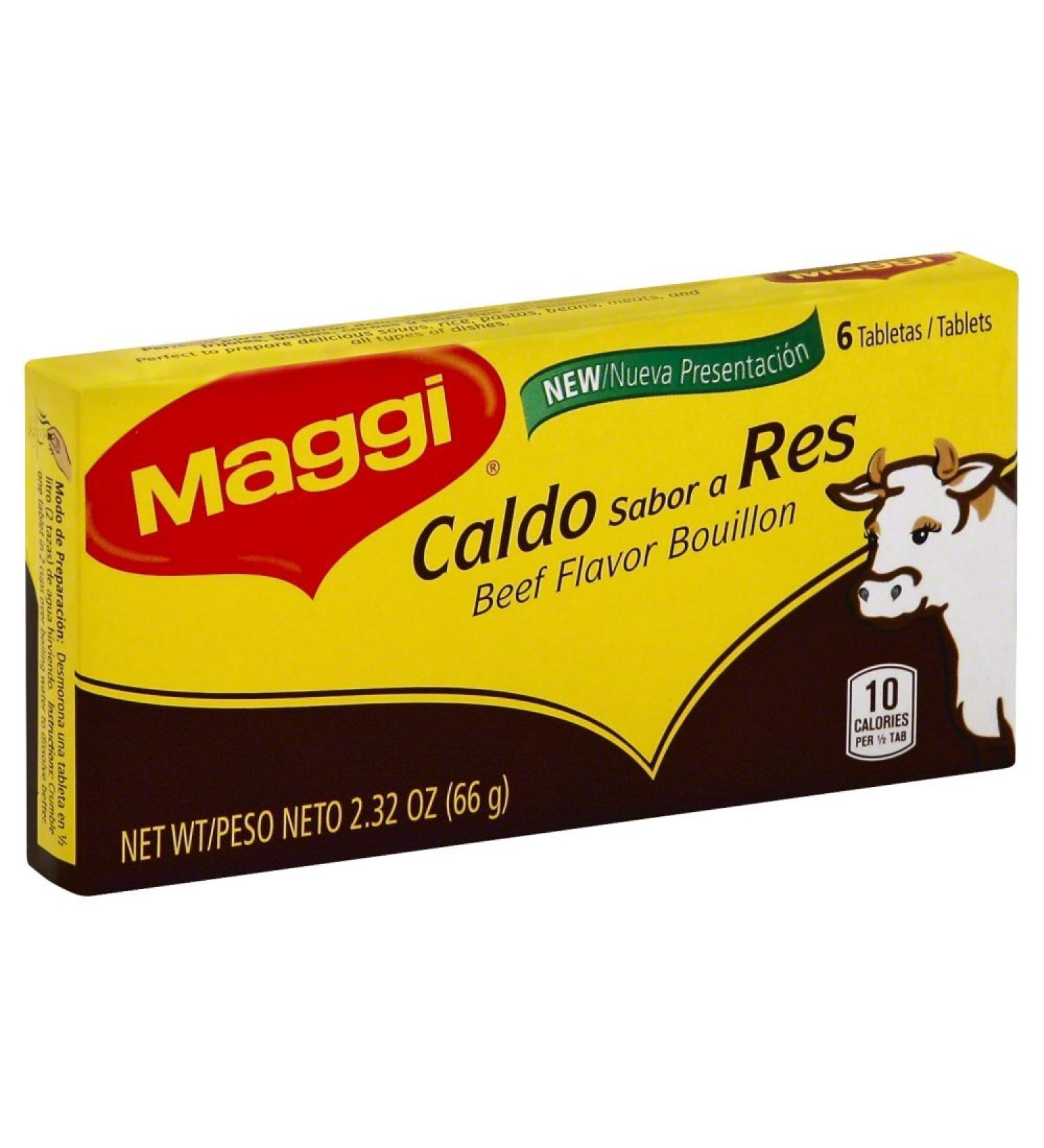 Maggi Caldo Carne (Beef Bouillon) 2.32 OZ(Pack of 12)