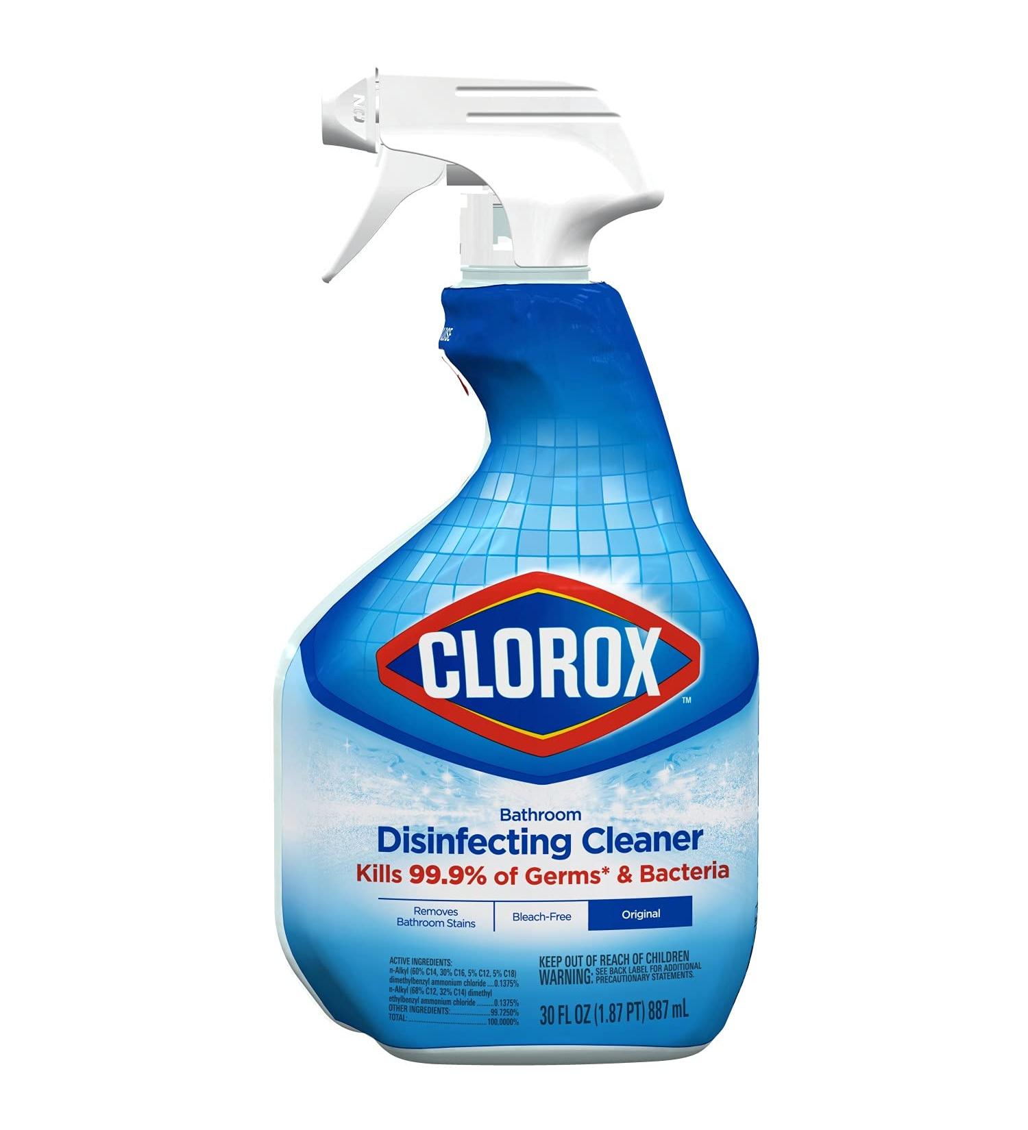 Clorox Disinfecting Bathroom Cleaner, 30 oz Spray Bottle - Bleach Free - Buy Online on SooperMarket.com