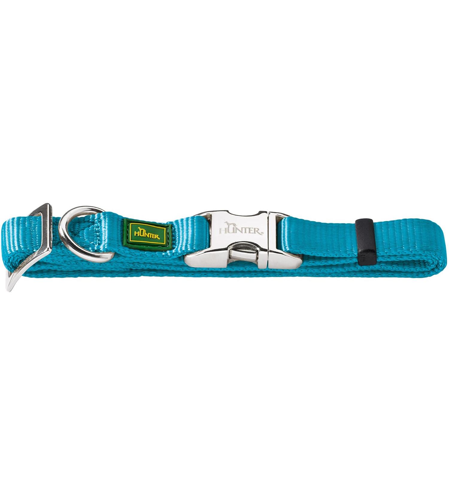 HUNTER VARIO BASIC ALU-STRONG collar dog collar nylon aluminum snap fastener M petrol M petrol
