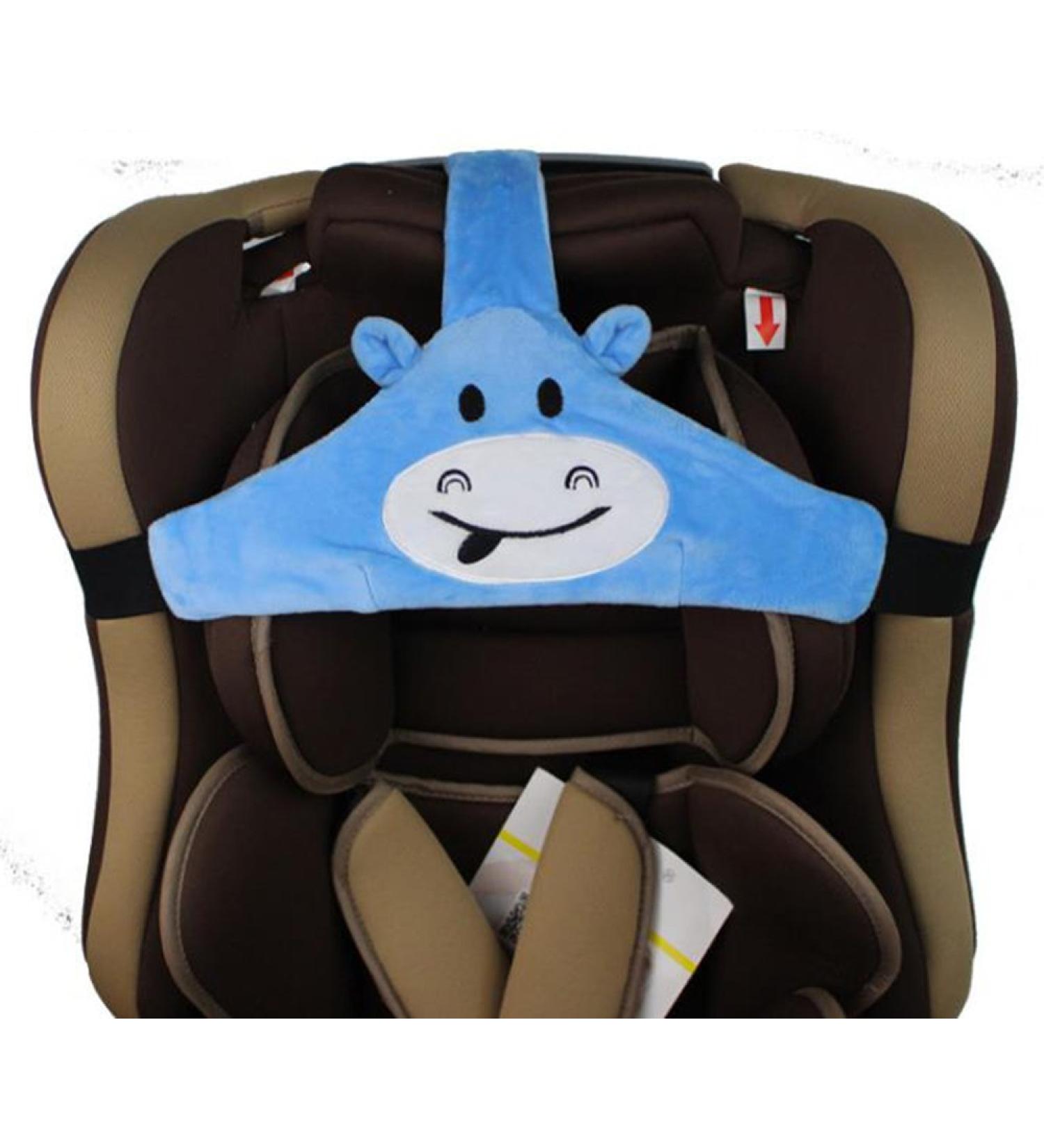 MINGZE Baby Child Car Seat Head Support - Adjustable Sleep Positioner & Safety Belt Protector (Blue) - Buy Online on SooperMarket.com