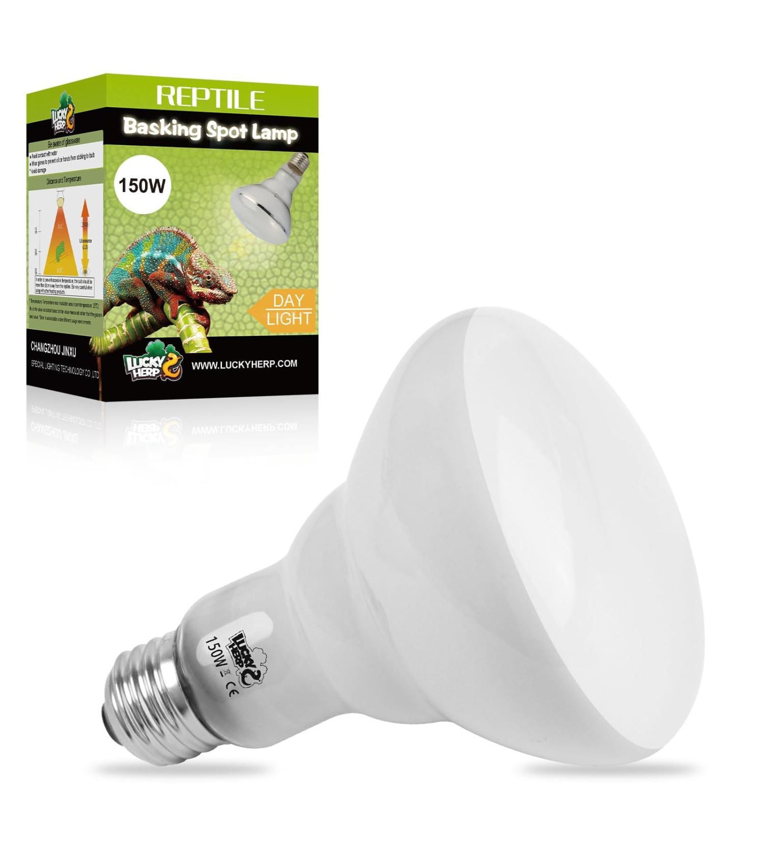 LUCKY HERP 150W Reptile Heat Bulb Basking Spot Heat Lamp for Reptiles Vivarium Light for Amphibian Chicks Dog Heating Use 150W 1 Pack - Buy Online on SooperMarket.com