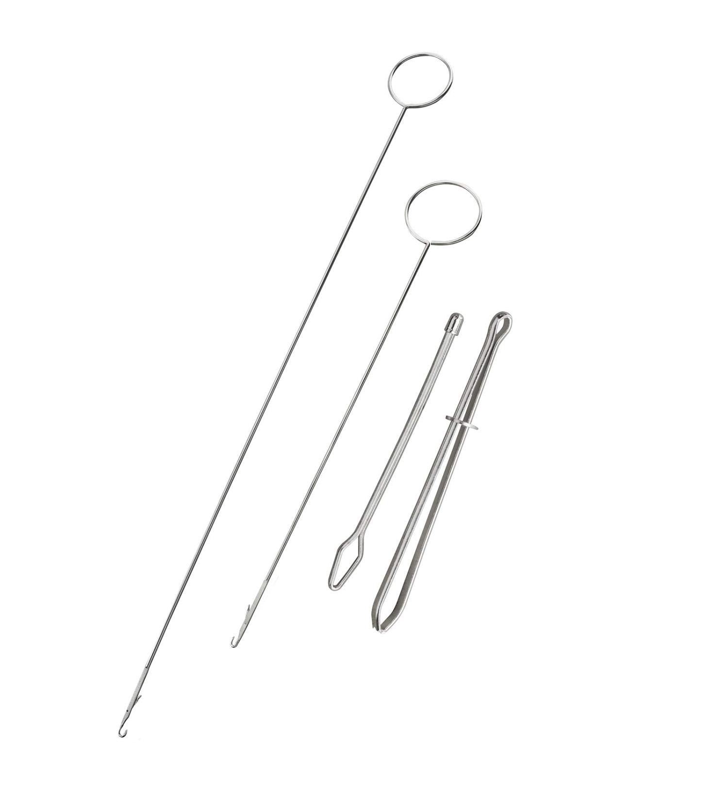 AXLIZER Stainless Steel Sewing Loop Kit - 2pcs Metal Drawstring Threader & Tweezers Set for DIY Knitting - Flexible & Durable - Buy Online on SooperMarket.com