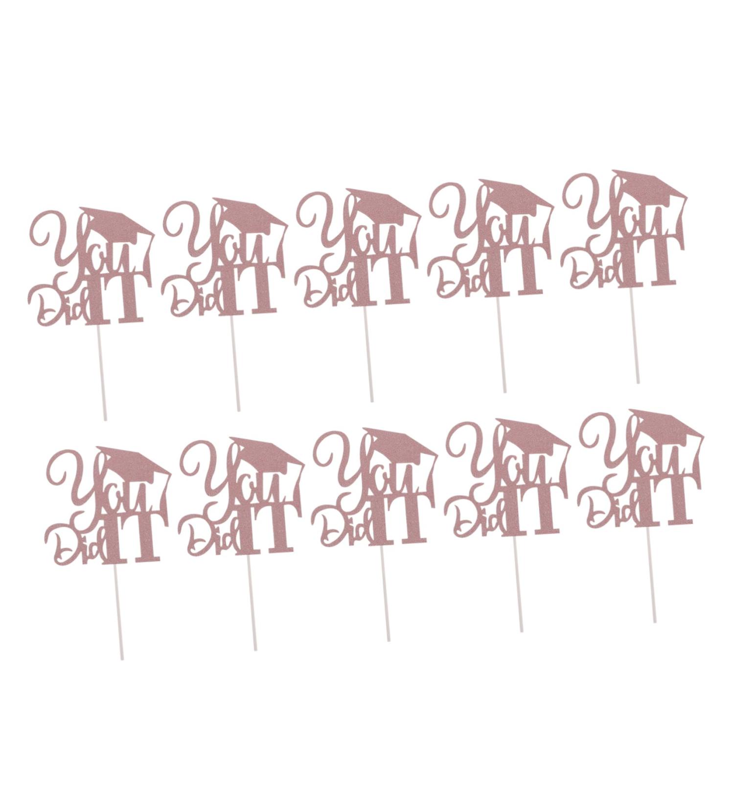 COOLHIYA 10pcs 2021 Graduation Cake Arrangement Graduation Party Supplies Glitter Graduation Pick Class of 2021 Graduation Cupcake Topper High School Grad Trencher Cap Cover Paper Food Golden 13x13.5cm - Buy Online on SooperMarket.com