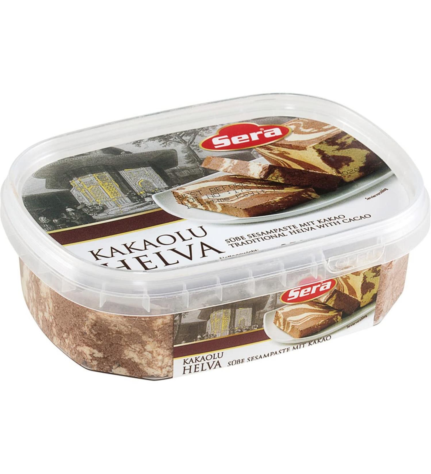 Sera Halva Sweet Sesable with Kocao 350G Kakao Halva Sera Turkish Halva with cocoa sesable Halva Sweet Sesampasten with Kocao Halva with cocoa 350 gr