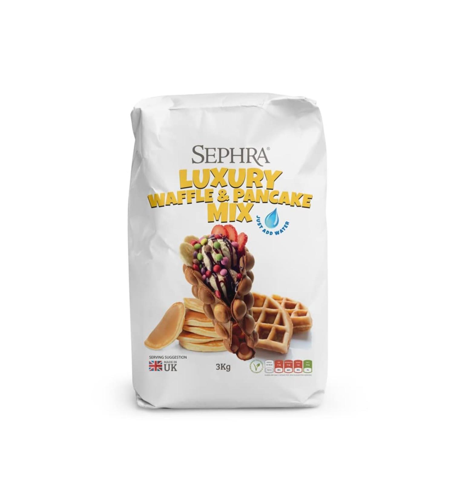 Sephra Luxury Waffle and Pancake Mix 3 kg Bag - Just Add Water for American, Bubble, Belgian, & Stick Waffles - Pack of 1 - Buy Online on SooperMarket.com