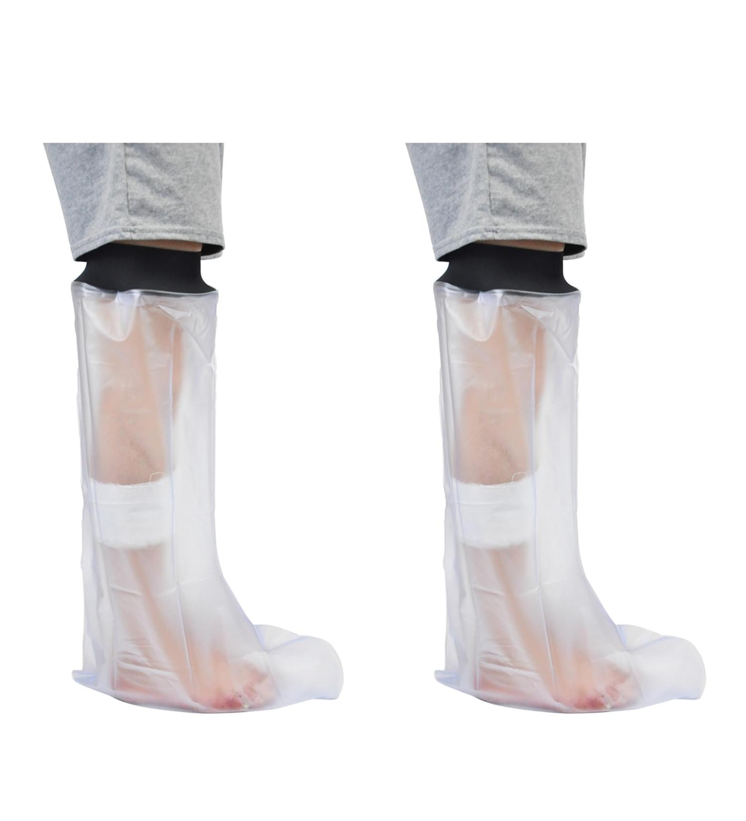 ALGONETO 2X Waterproof Cast Shower Cover Leg for Adults Foot and Lower Leg Cast Wounds Protector Showering Bath Accessories - Buy Online on SooperMarket.com