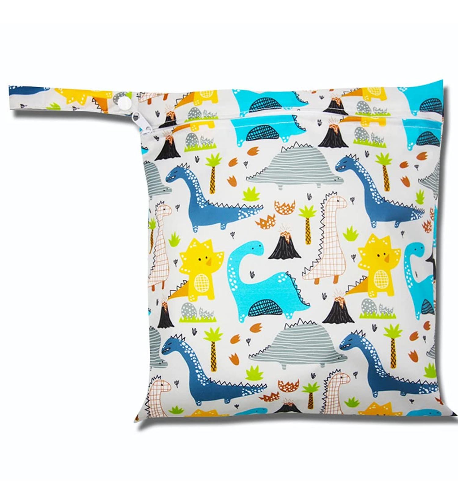 Egurs Waterproof Reusable Wetbag Diaper Bag | Little Dinosaur Design | M 30x28cm | Eco-Friendly Nappy Bag - Buy Online on SooperMarket.com