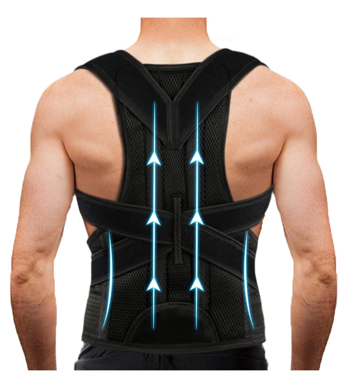 Back Brace Posture Corrector for Women Men -Adjustable and Breathable Support Scoliosis Back Brace for Waist Back and Shoulder Pain - Improve Back Posture for Body Correction and Lumbar Support M(29"-33") - Buy Online on SooperMarket.com